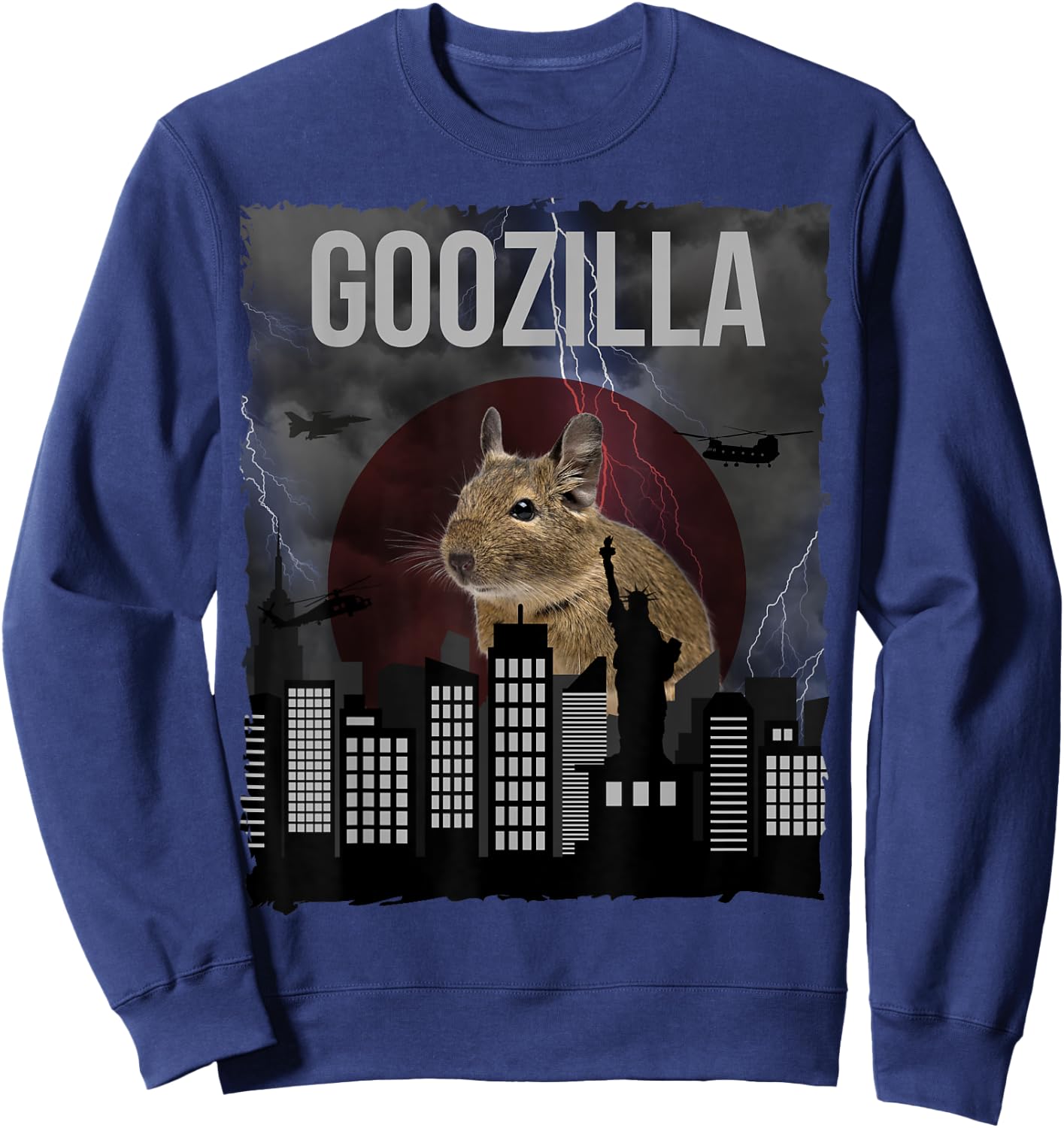 GOOZILLA | Funny Degu Saying | Octodon Degus Accessory Sweatshirt - Sweatshirt | Navy