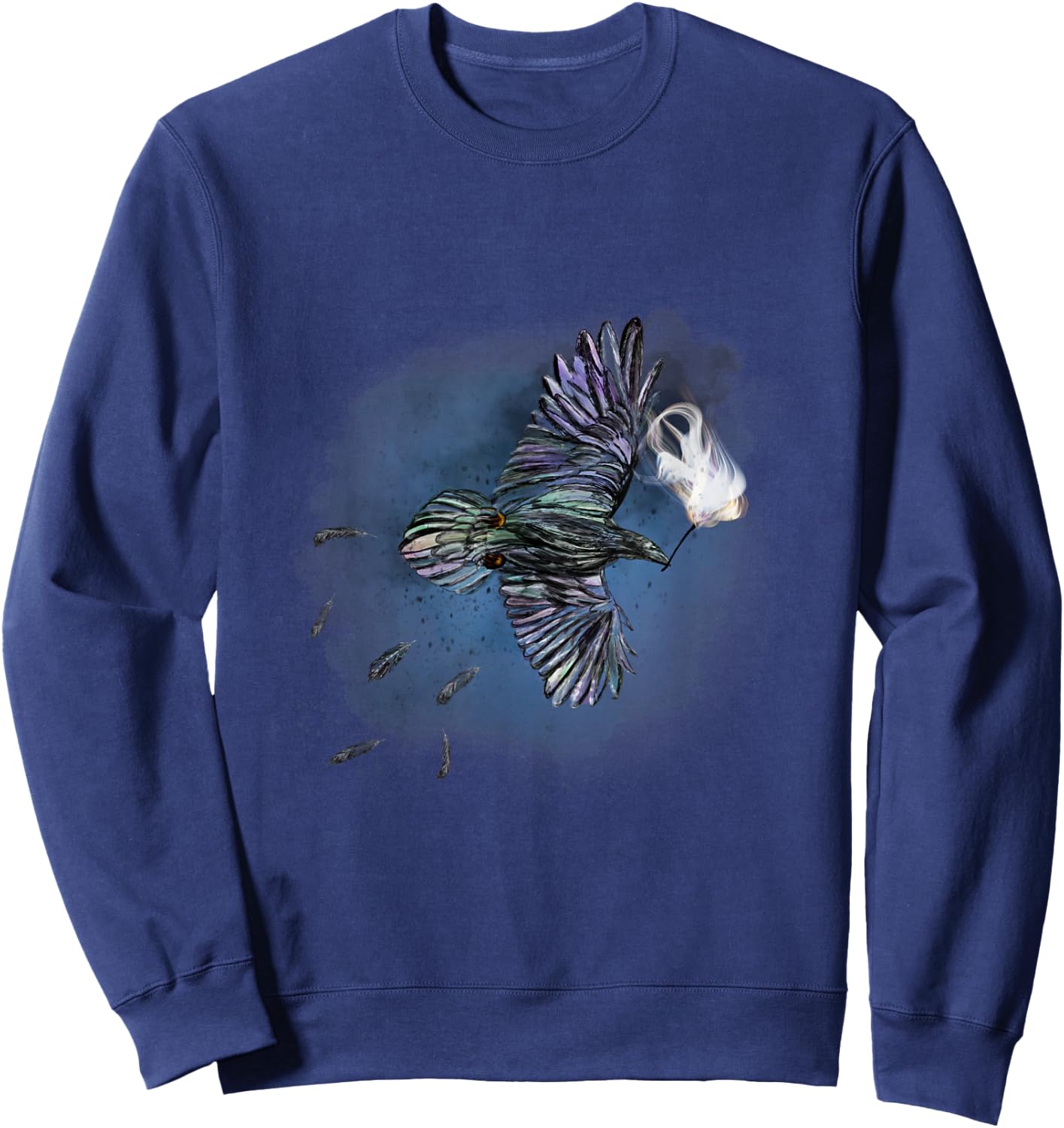 Rainbow Crow Carrying the Gift of Fire (Watercolor) Sweatshirt - Sweatshirt | Navy