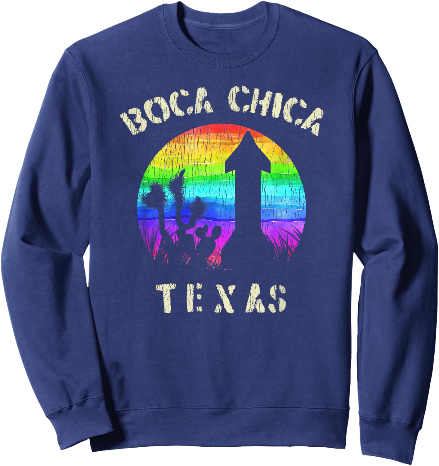 Boca Chica Texas Starship Cool Retro Sweatshirt - Sweatshirt | Navy