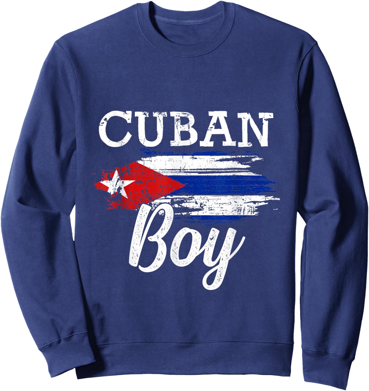Funny Cuba Lover Graphic for Boys Men Kids Cuban Sweatshirt - Sweatshirt | Navy