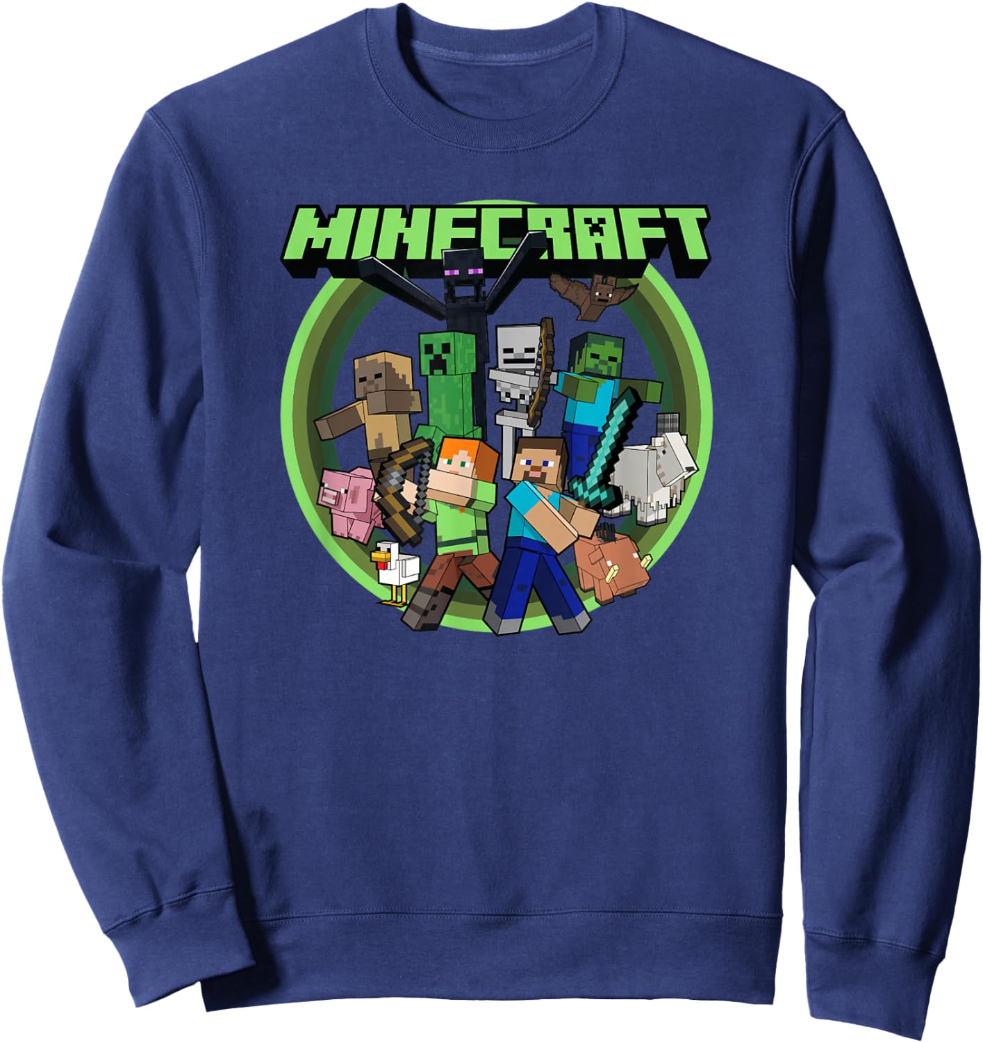 Minecraft Group Circle Logo Poster Sweatshirt - Sweatshirt | Navy