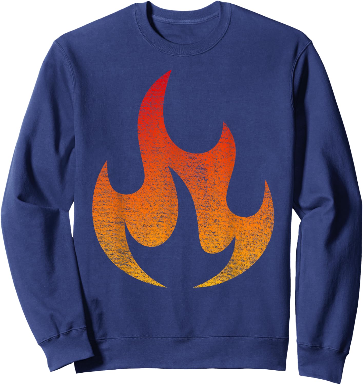 FIRE Flame Costume Halloween LIT Burning Flame Sweatshirt - Sweatshirt | Navy
