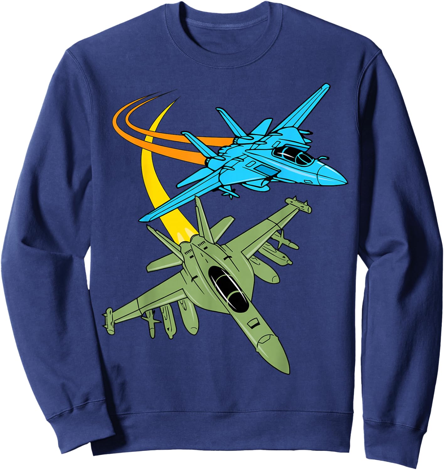 Fighter Jet Plane Future Pilot Aviation Airplanes Aircraft Sweatshirt - Sweatshirt | Navy