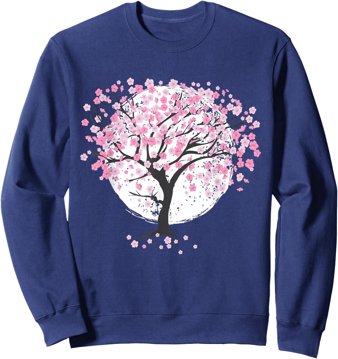 Cherry Blossoms, Cherry Tree, Japanese Blossoms, Spring Japanese Sweatshirt - Sweatshirt | Navy
