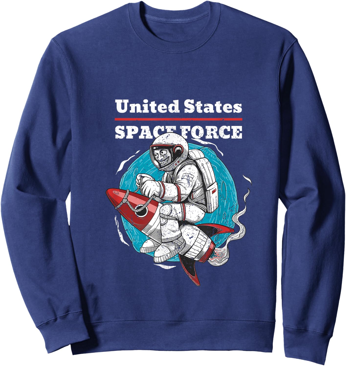 Funny United States Space Force Space Monkey Sweatshirt - Sweatshirt | Navy