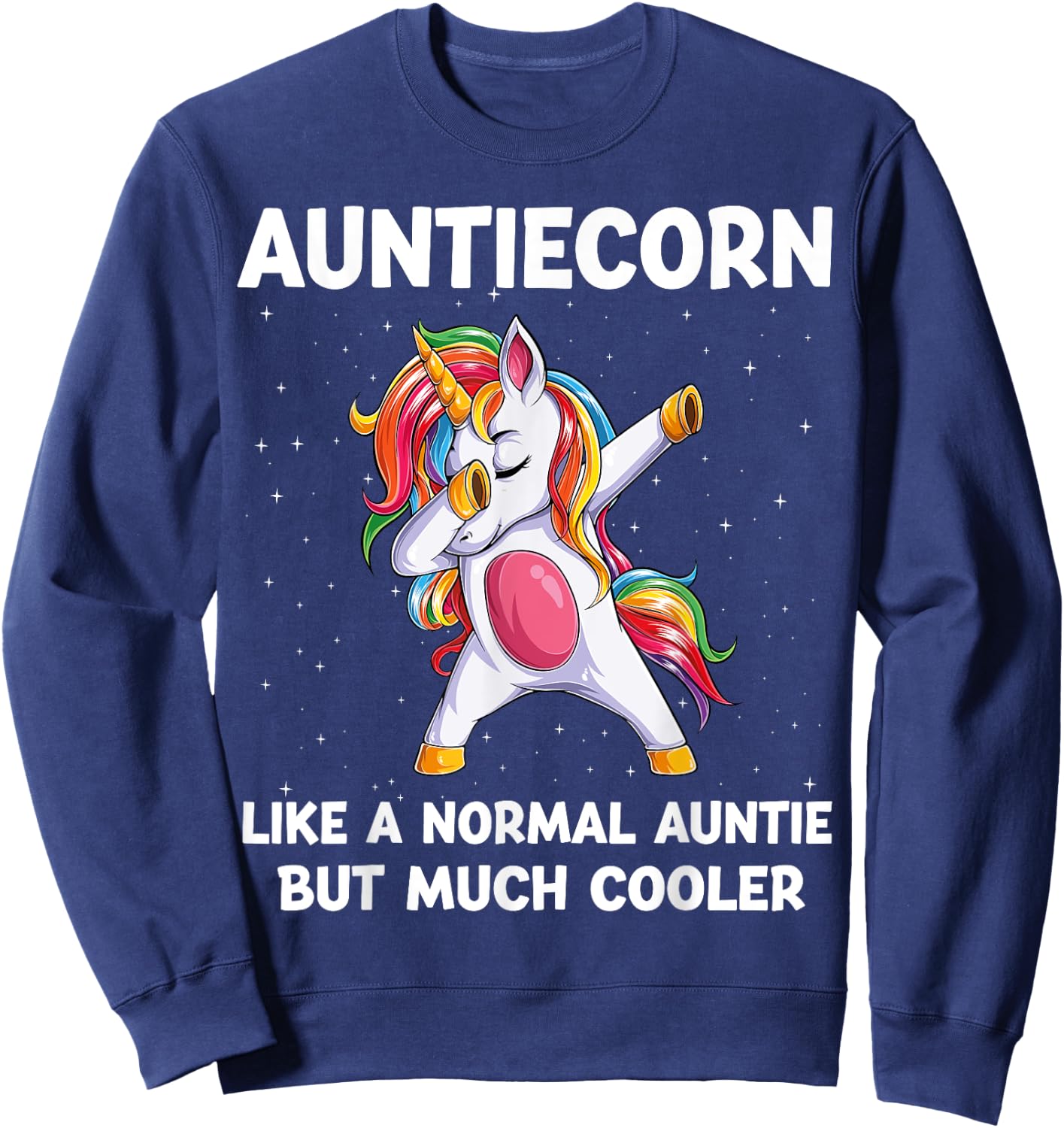 AuntieCorn Auntie Unicorn Birthday Family Matching Bday Sweatshirt - Sweatshirt | Navy