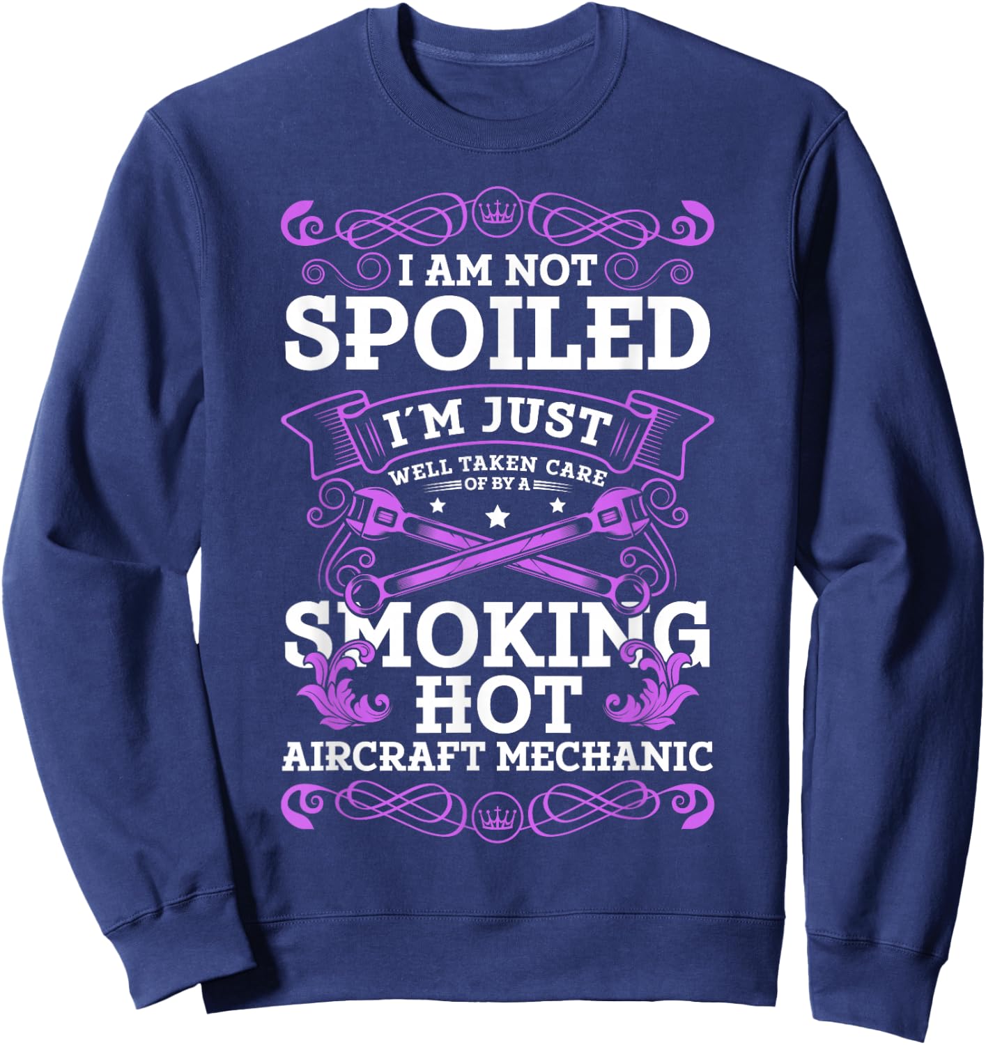 Aviation Mechanic Aeroplane Girlfriend Aeroplane Mechanic Woman Sweatshirt - Sweatshirt | Navy