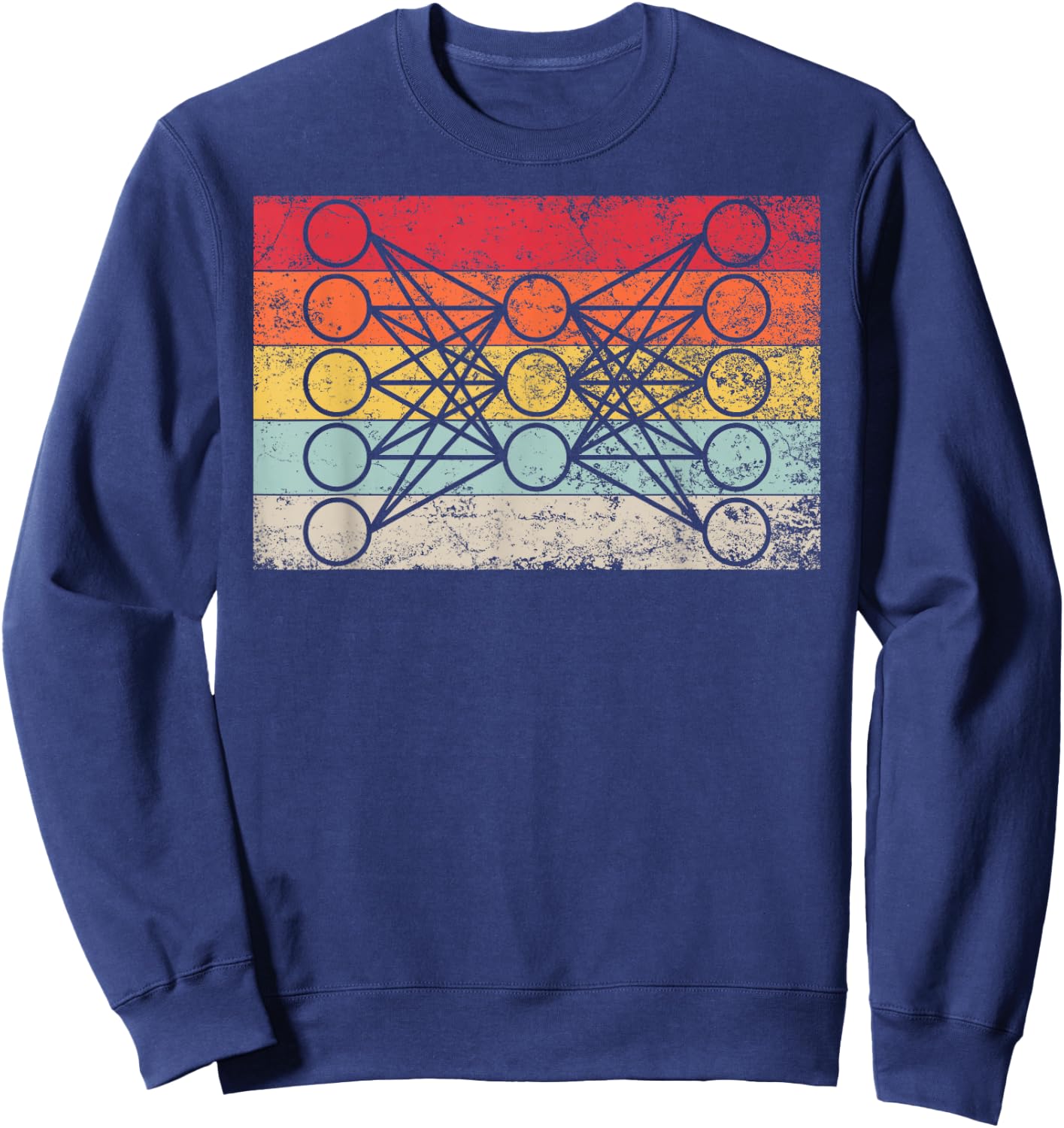 AUTOENCODER Neural Net AI Deep Learning Robot Vintage Style Sweatshirt - Sweatshirt | Navy