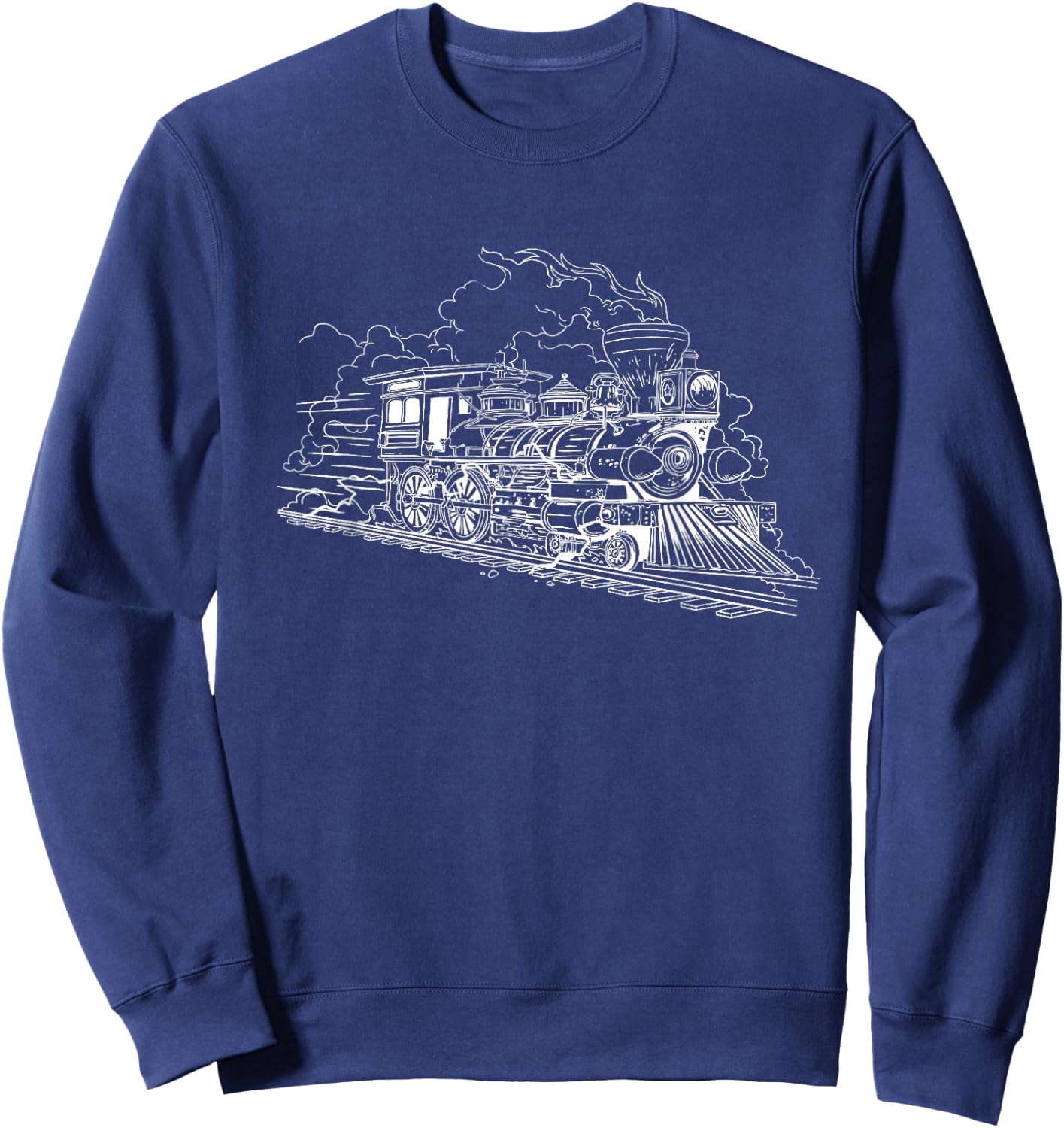 Railroad Steam Train Locomotive Modern Train Engineering Sweatshirt - Sweatshirt | Navy