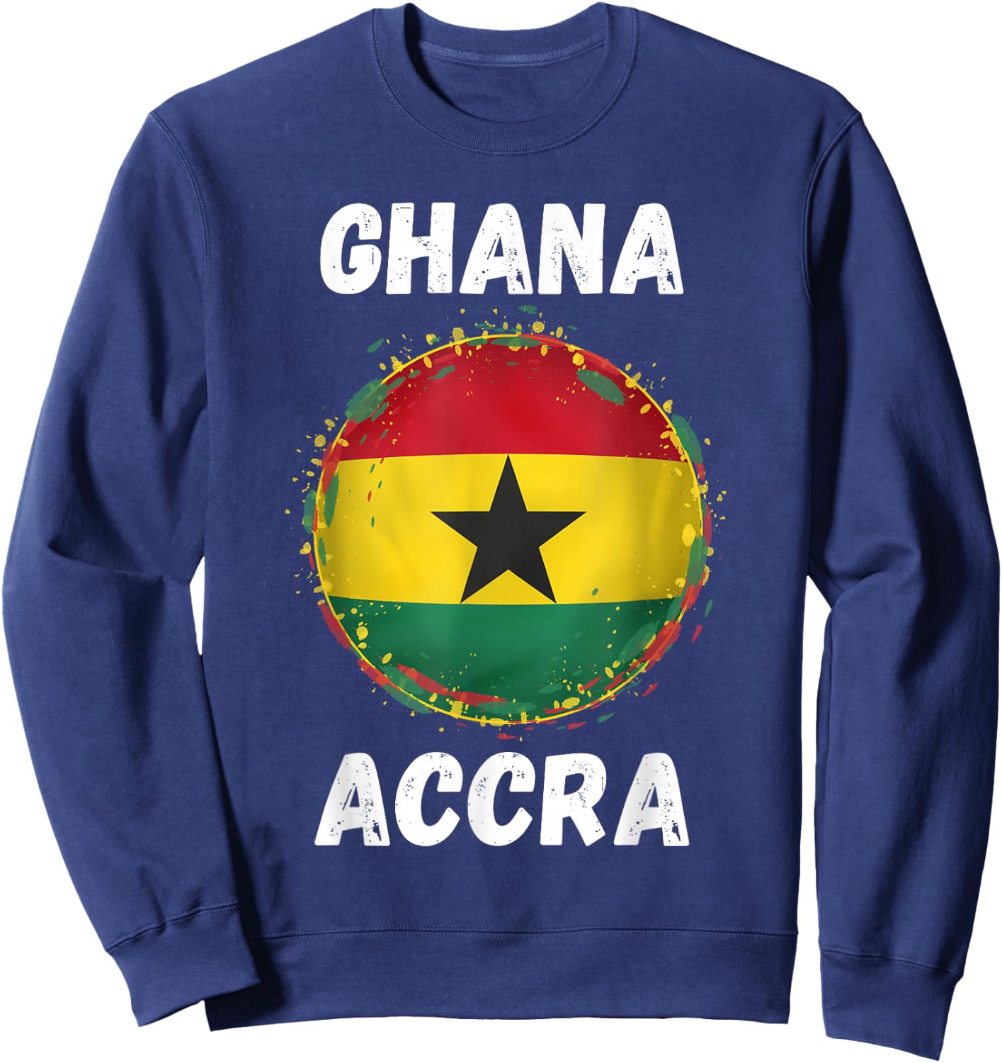 Accra Ghana Retro Vintage Ghanaian Flag Souvenirs Sweatshirt - Sweatshirt | Navy
