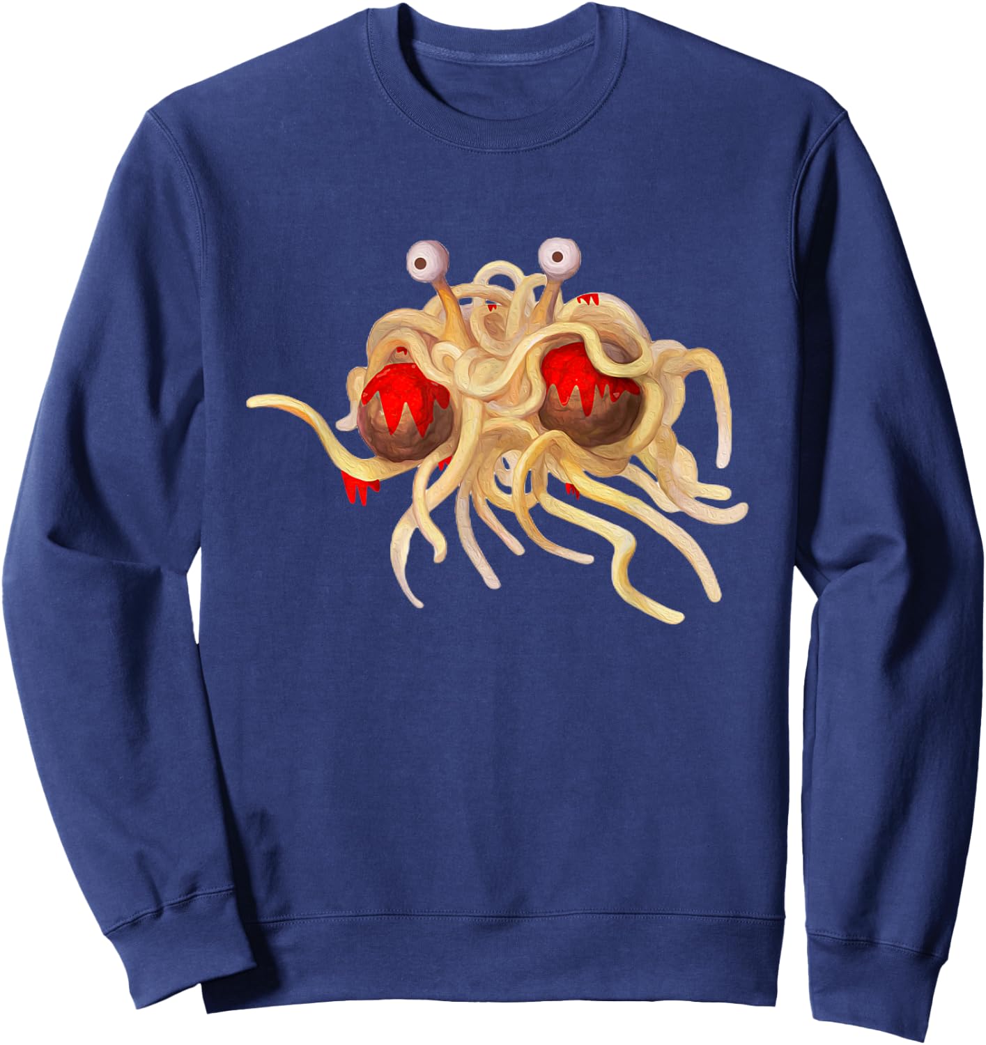 FSM - Flying Spaghetti Monster - Funny Pastafarian Atheist Sweatshirt - Sweatshirt | Navy