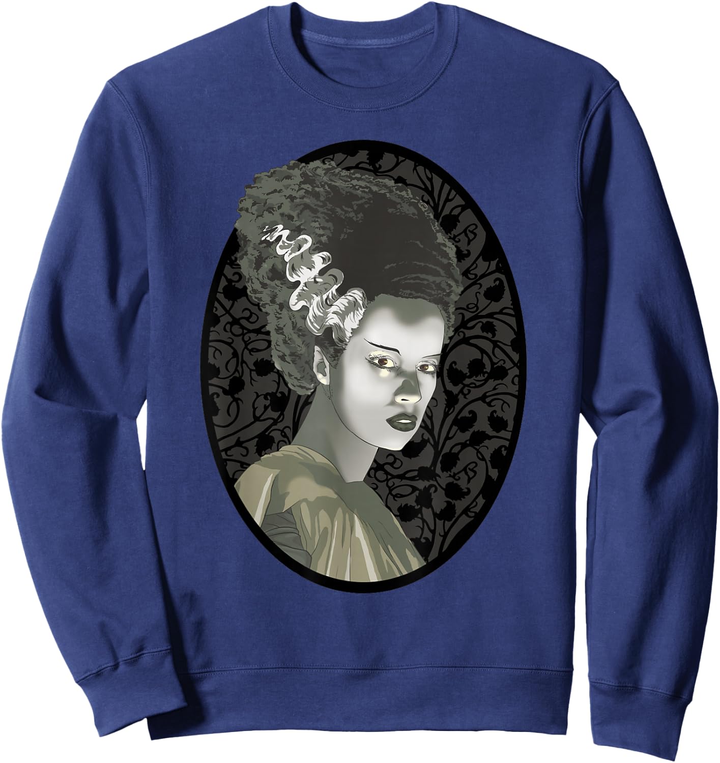 Universal Monsters Bride Of Frankenstein Cartoon Portrait Sweatshirt - Sweatshirt | Navy