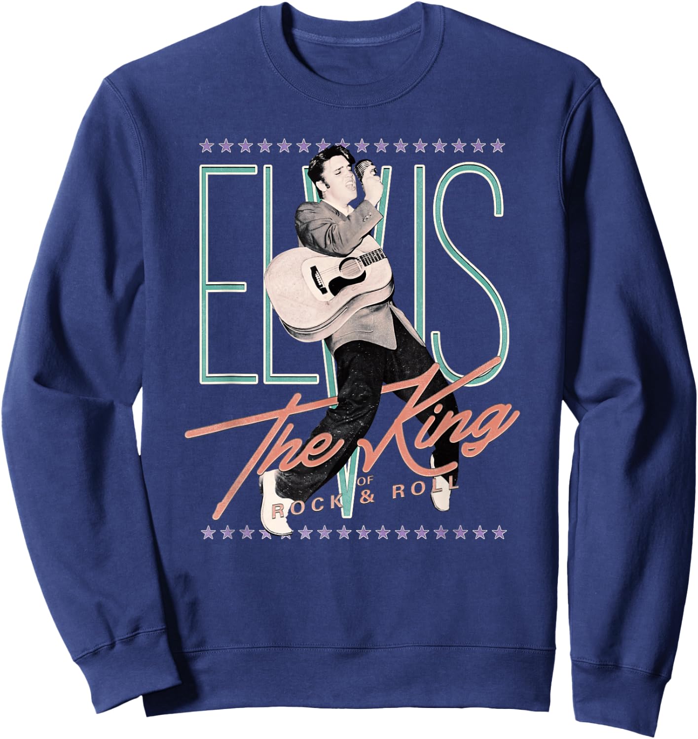 Elvis Presley Vintage - Classic Fit, , Short Sleeve, Black Sweatshirt - Sweatshirt | Navy