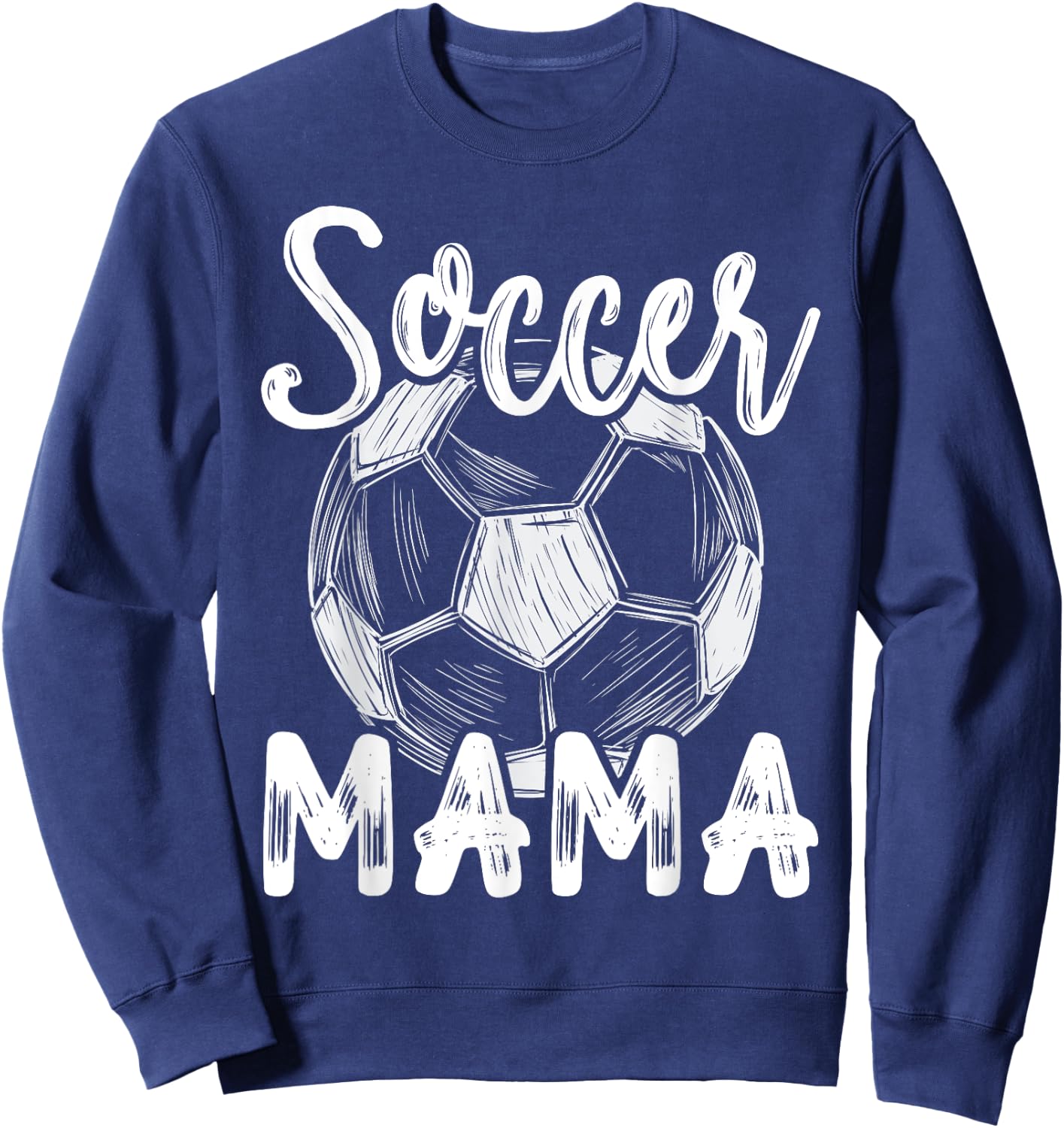 Soccer Mama Women Family Matching Team Player Soccer Ball Sweatshirt - Sweatshirt | Navy