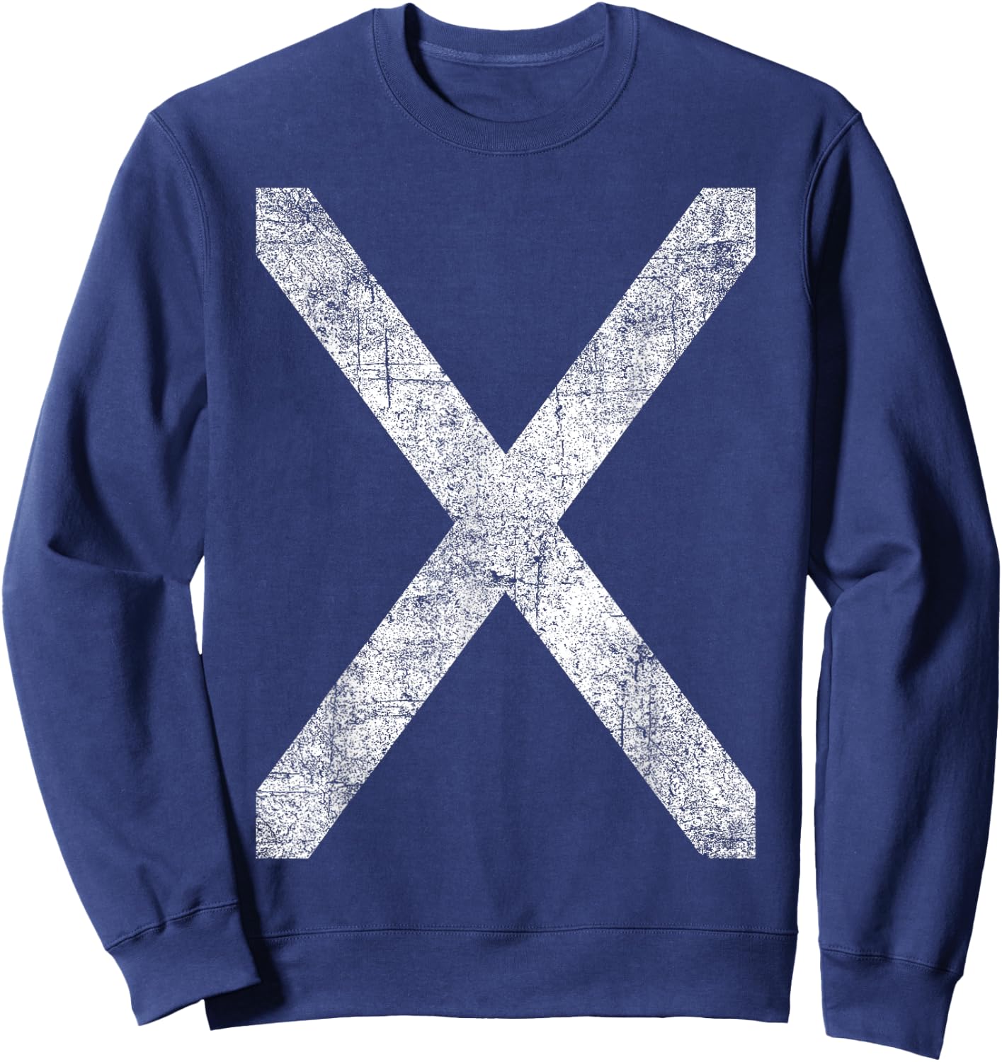 Scotland Flag Scottish Saltire Distressed St Andrew's Cross Sweatshirt - Sweatshirt | Navy