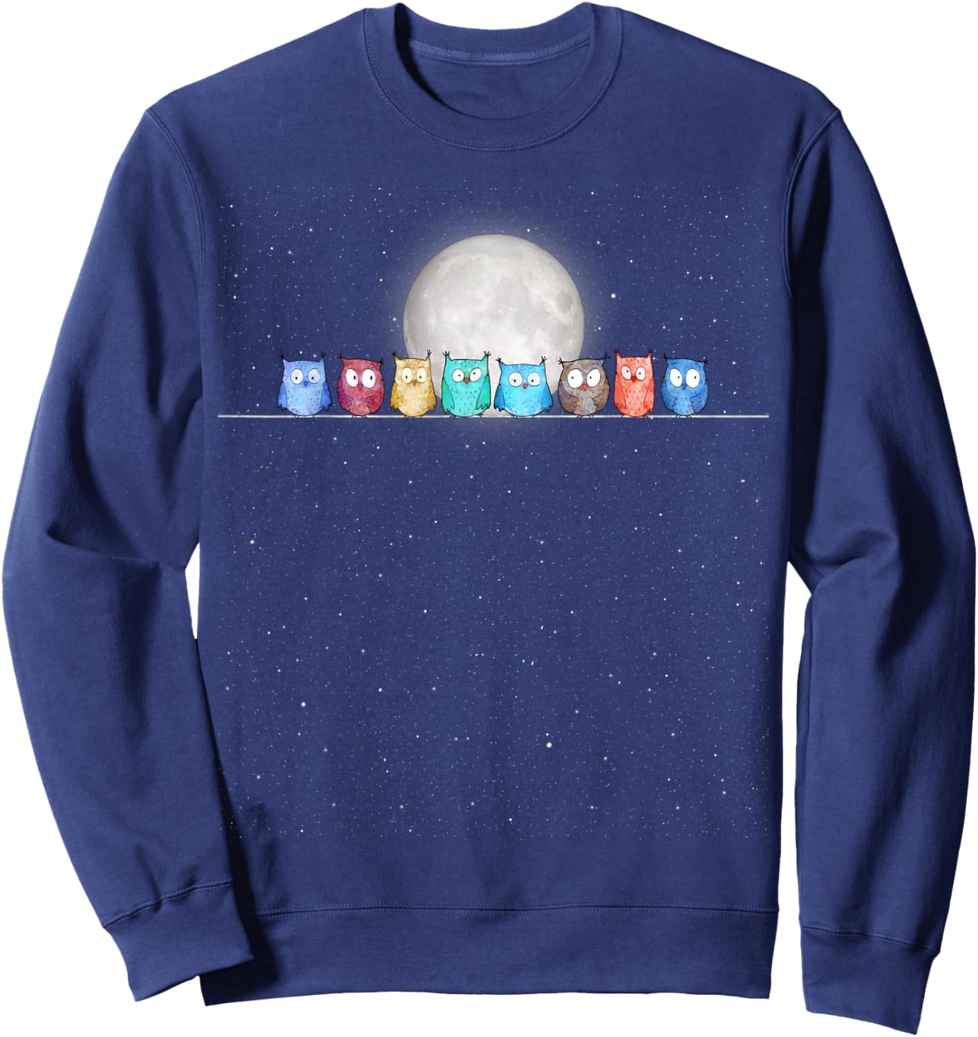 Starry Night Owls Sweatshirt - Sweatshirt | Navy