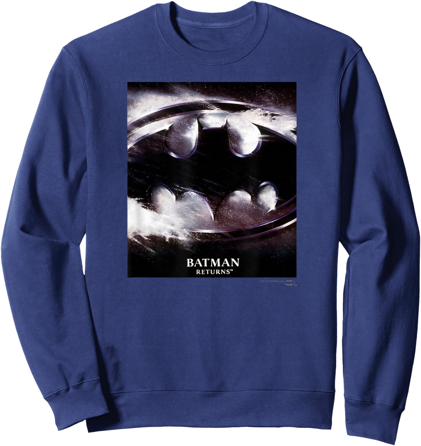 Batman Returns Snow Icon Poster Sweatshirt - Sweatshirt | Navy