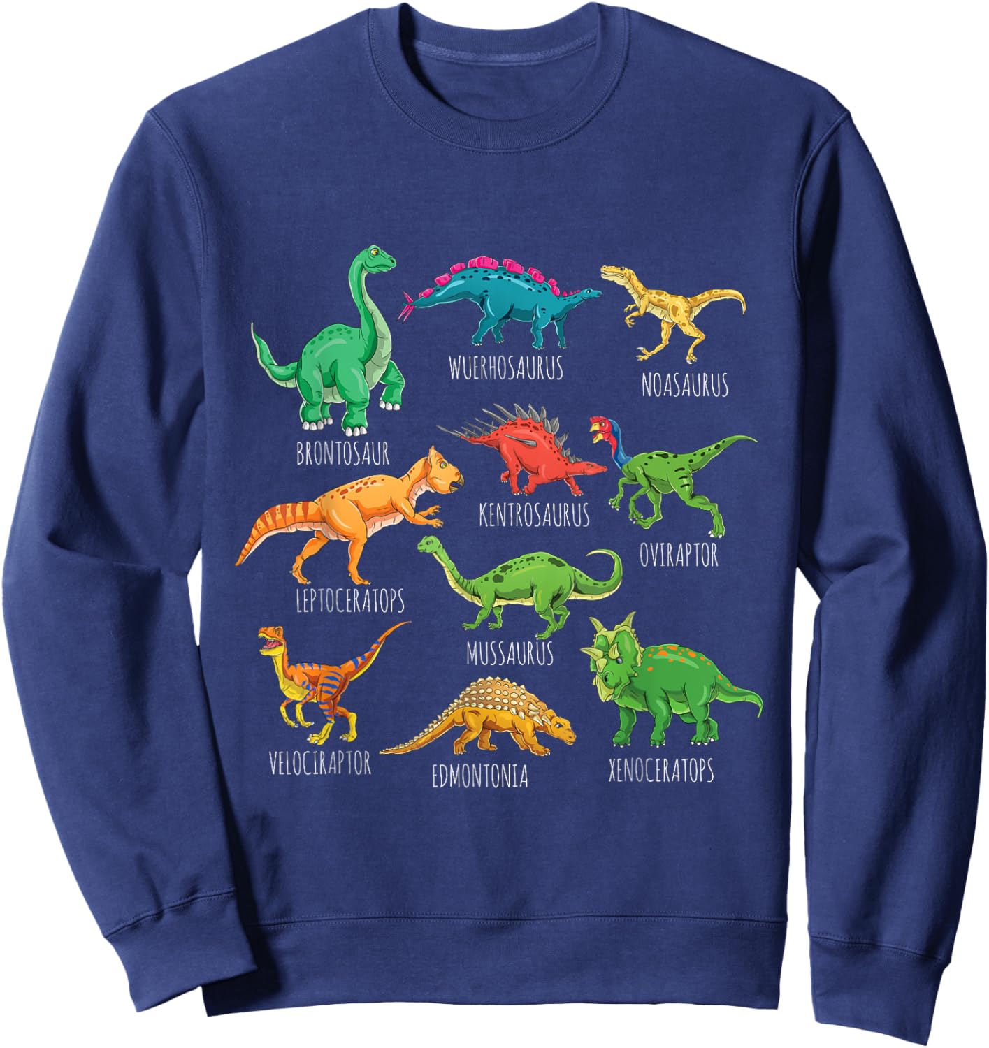 Types Of Dinosaurs Graphics Dino Identification Sweatshirt - Sweatshirt | Navy