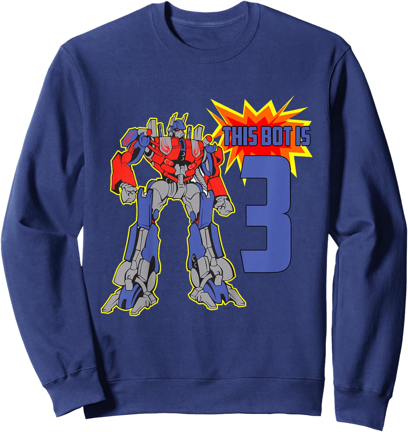 Kids 3rd Birthday Bot Robot for 3 Yr Old Boys Girls Sweatshirt - Sweatshirt | Navy