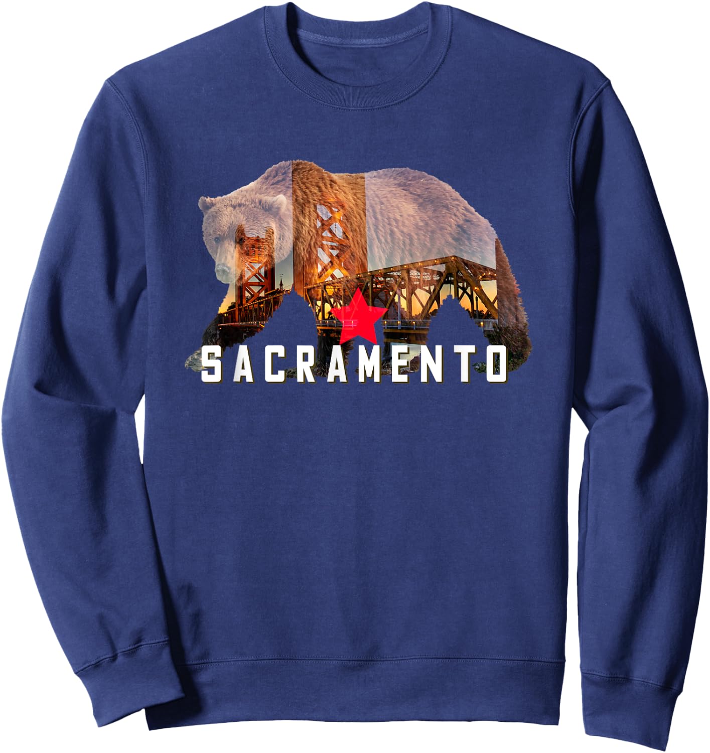 Sacramento California State Bear Souvenir Great Gift Sweatshirt - Sweatshirt | Navy