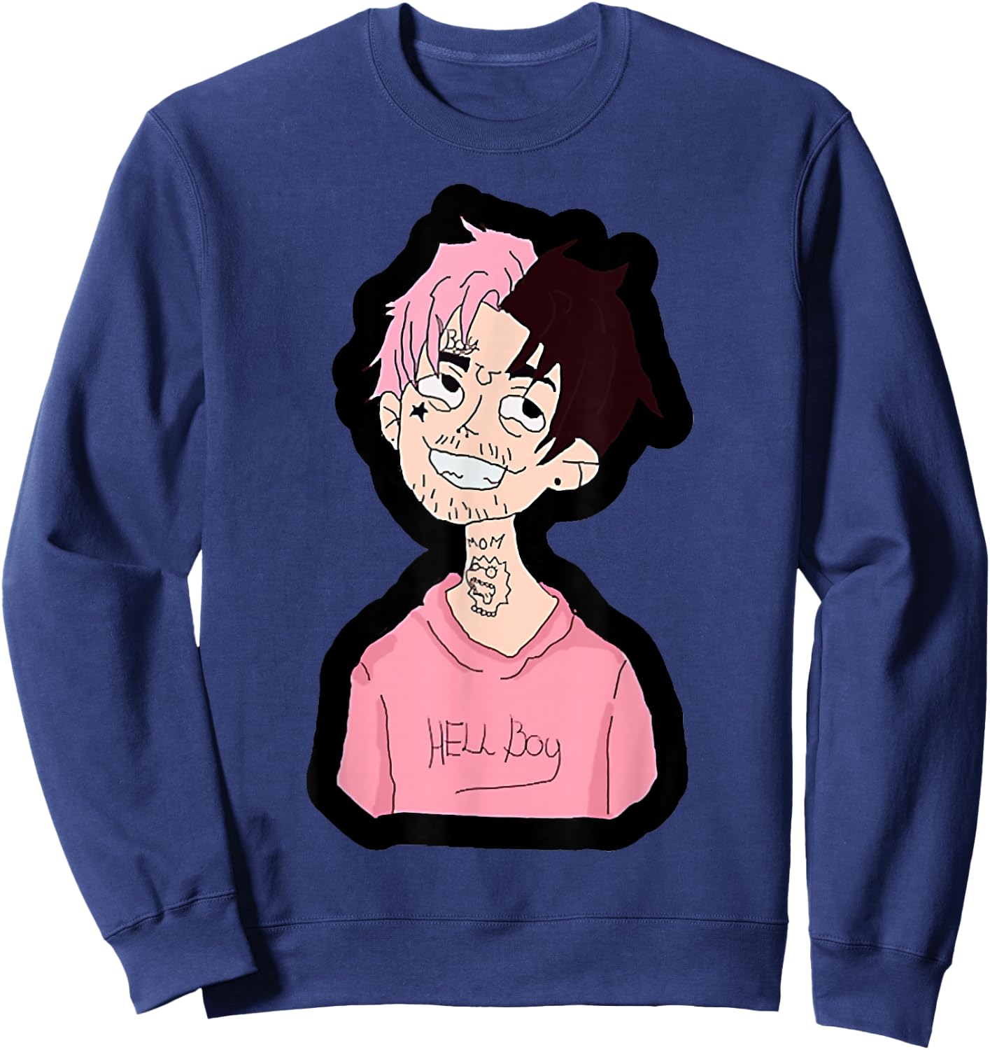 Lil Peepes Kids -Youth Black Cartoon Sweatshirt - Sweatshirt | Navy