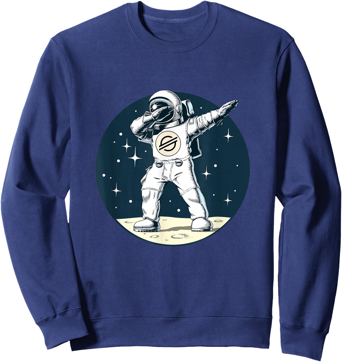 Cryptocurrency Talk - Fun XLM Stellar Dabbing Sapce Man Sweatshirt - Sweatshirt | Navy