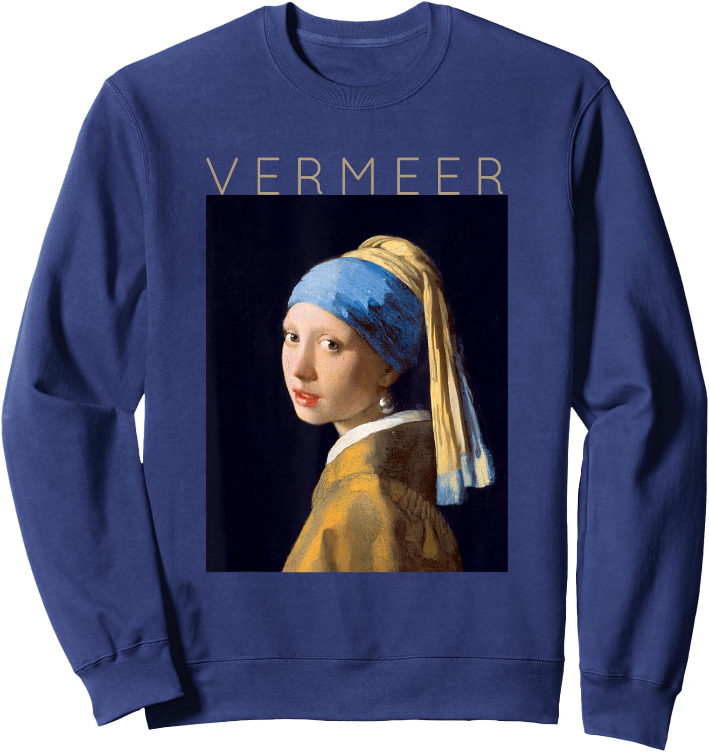 Johannes Vermeer - For Artists - Girl With a Pearl Earring Sweatshirt - Sweatshirt | Navy