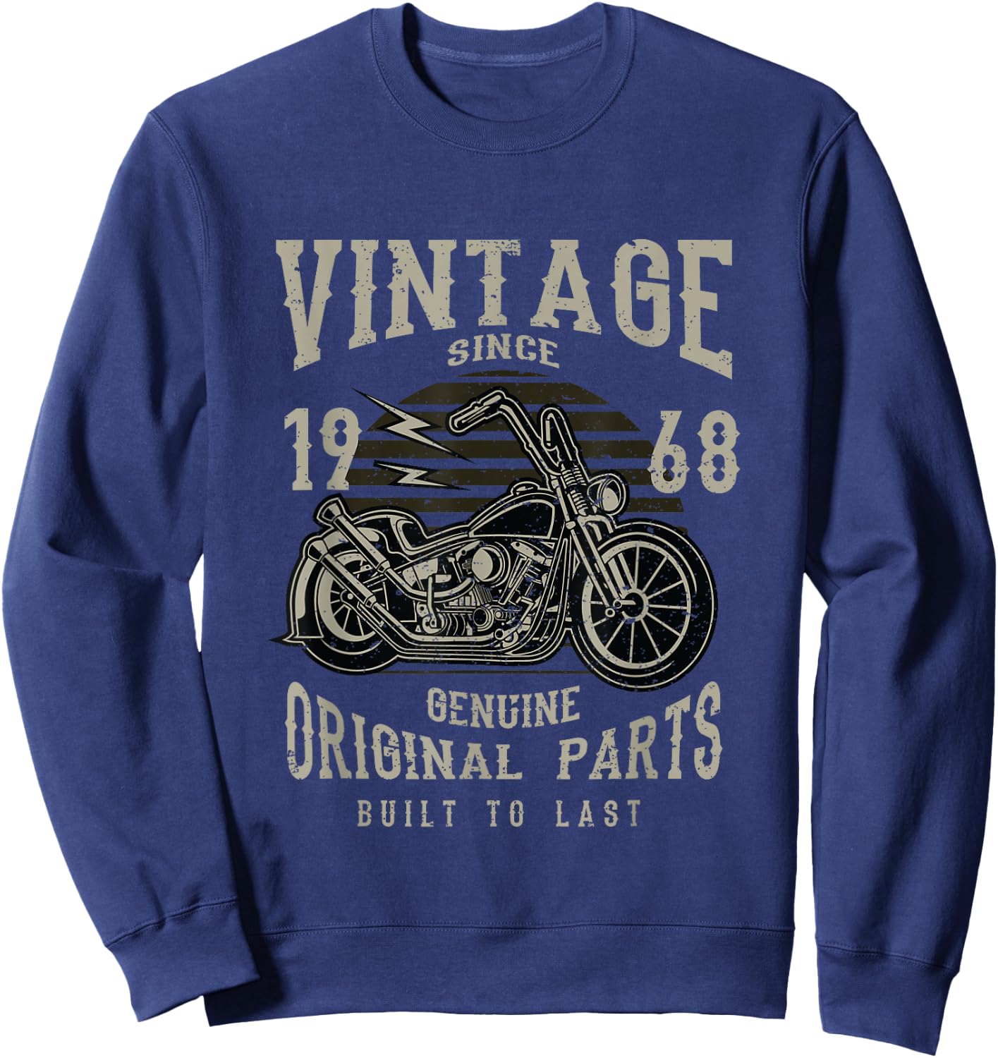 50th Birthday 1968 Vintage Retro Motorcycle Chopper Sweatshirt - Sweatshirt | Navy