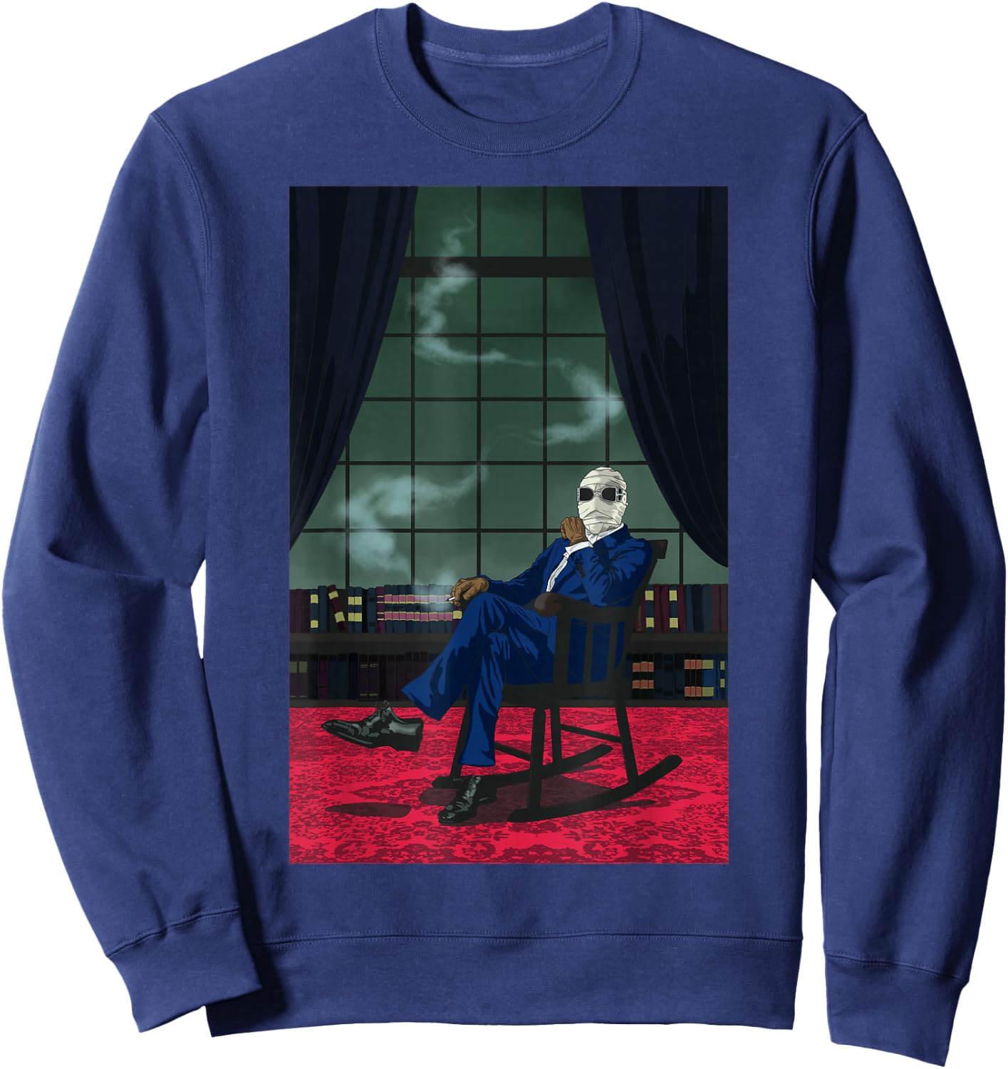 Universal Monsters Invisible Man Chair Portrait Sweatshirt - Sweatshirt | Navy
