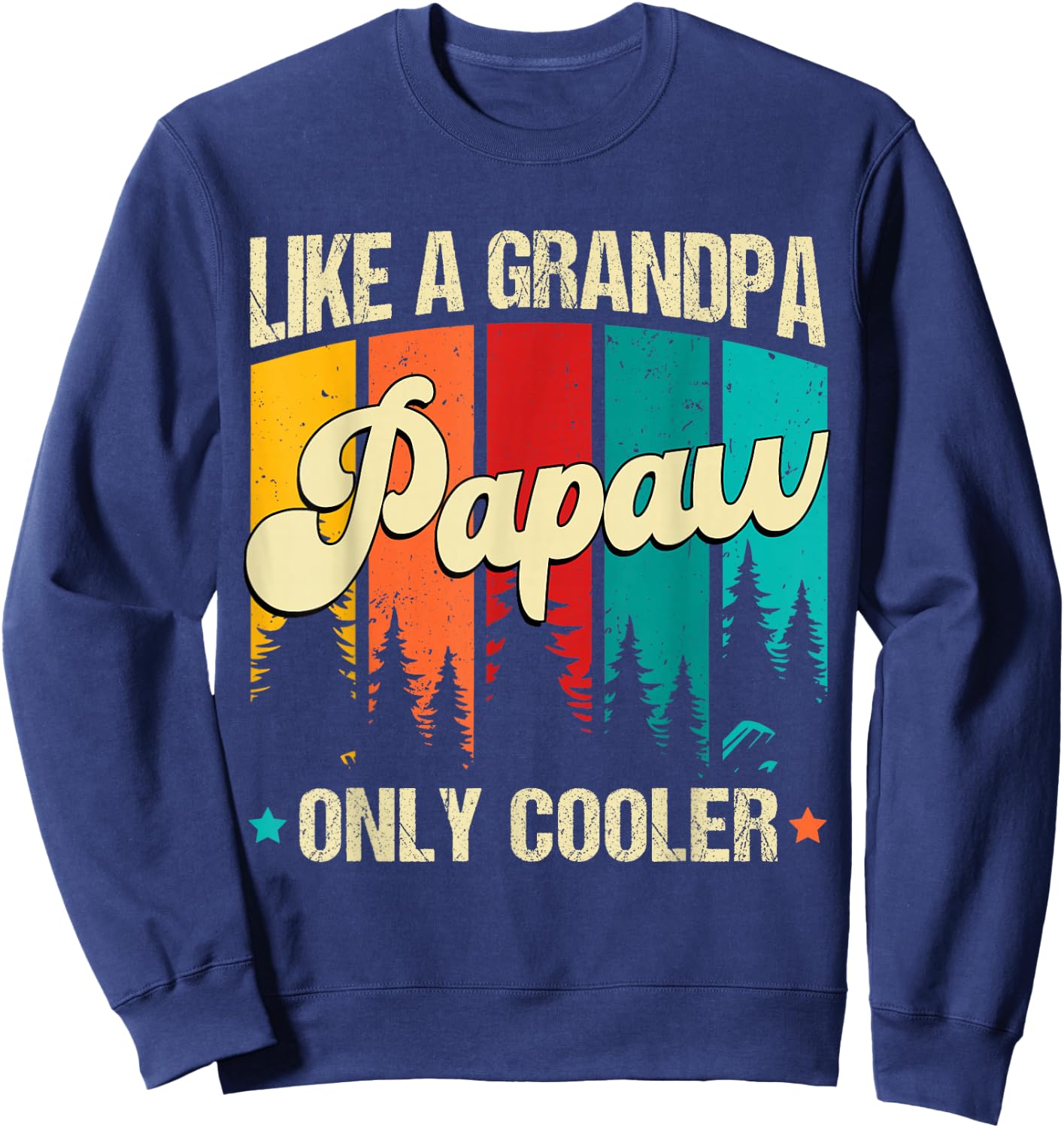 Poppy Like A Grandpa Only Cooler Vintage Men Father's Day Sweatshirt - Sweatshirt | Navy
