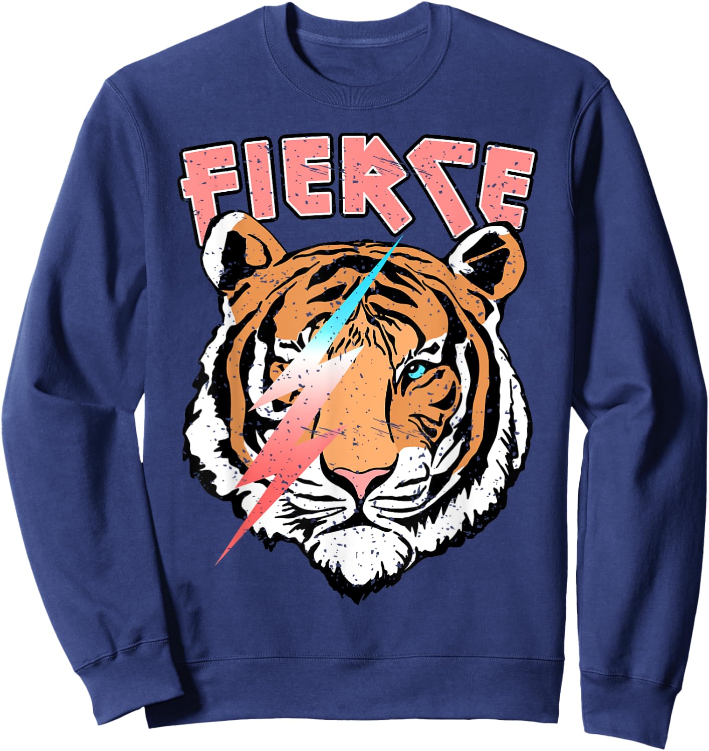 Vintage Retro Fierce Tiger Cool 80's 90's Style Lover Gift Sweatshirt - Sweatshirt | Navy