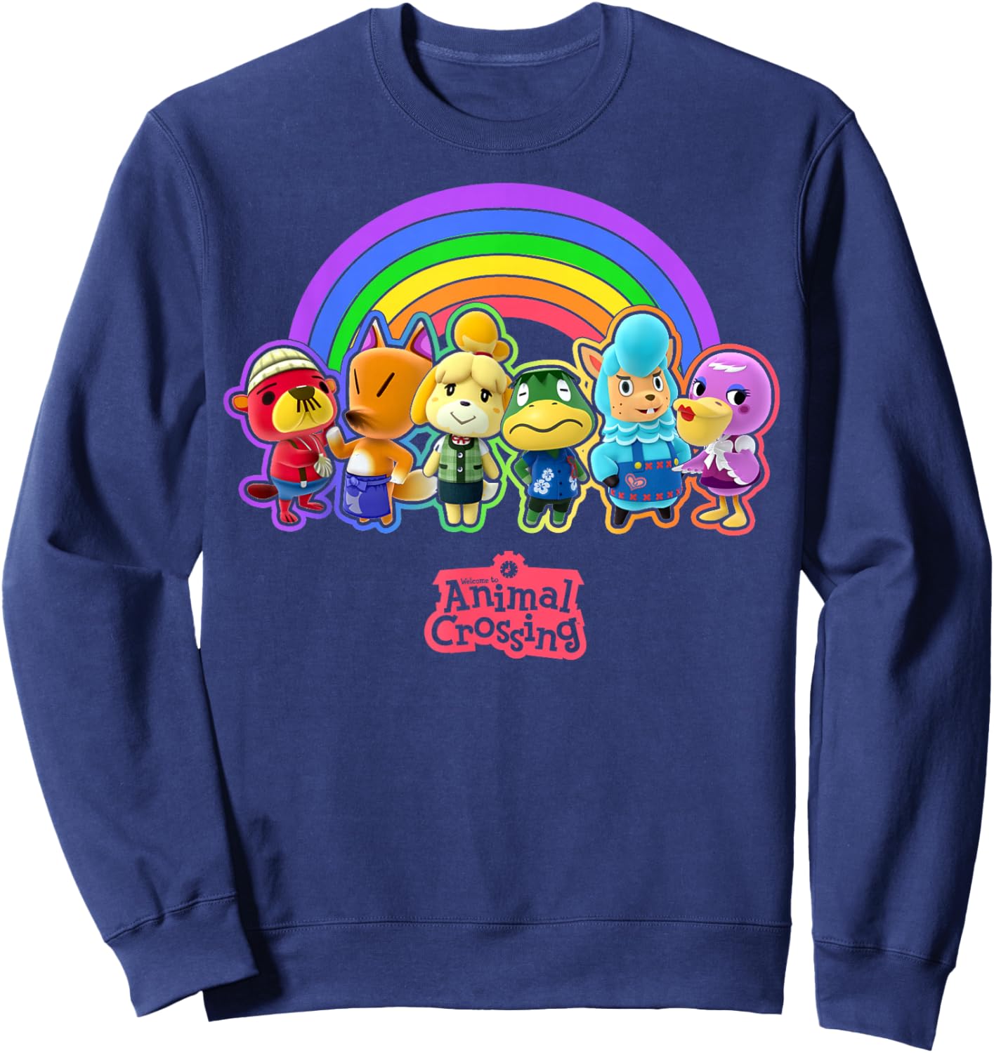 Animal Crossing Pride Rainbow Characters Nintendo Line Up Sweatshirt - Sweatshirt | Navy
