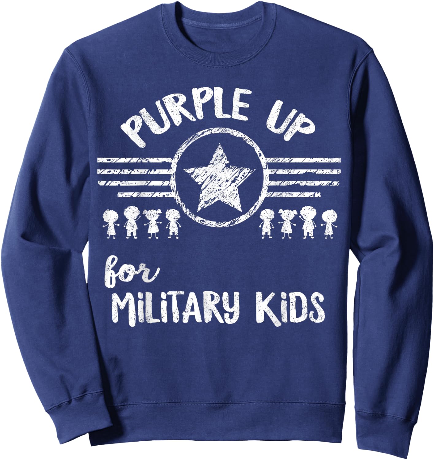 Purple Up for Military Kids Shirt Month Military Child Sweatshirt - Sweatshirt | Navy
