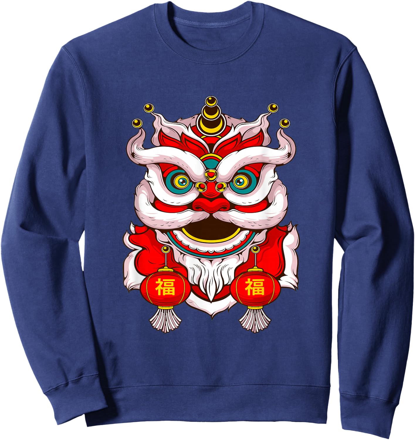 Lion Dance Head - Happy Chinese New Year - Green Snake Year Sweatshirt - Sweatshirt | Navy