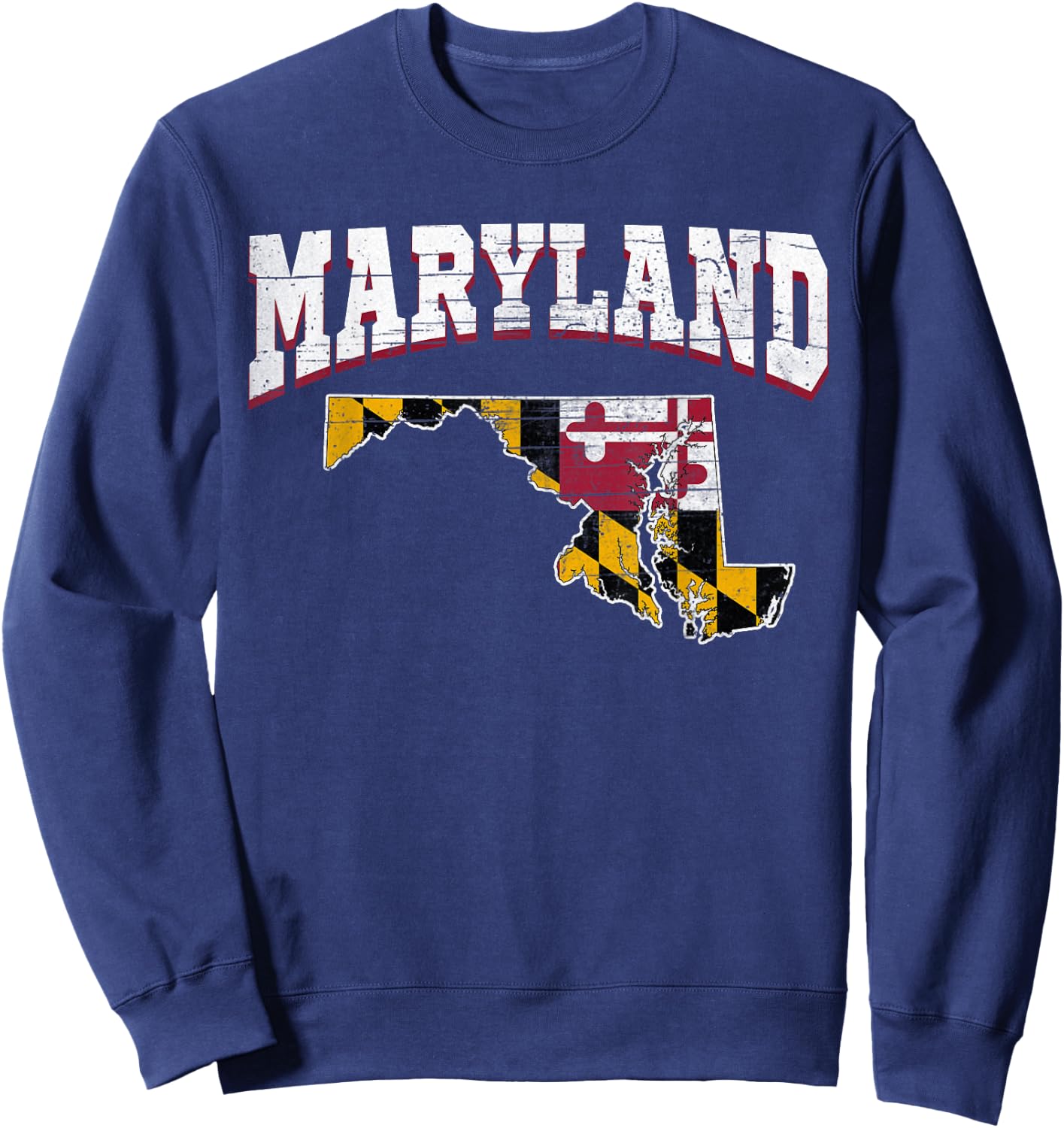 US Citizen Proud America State Flag Land Map Maryland Sweatshirt - Sweatshirt | Navy