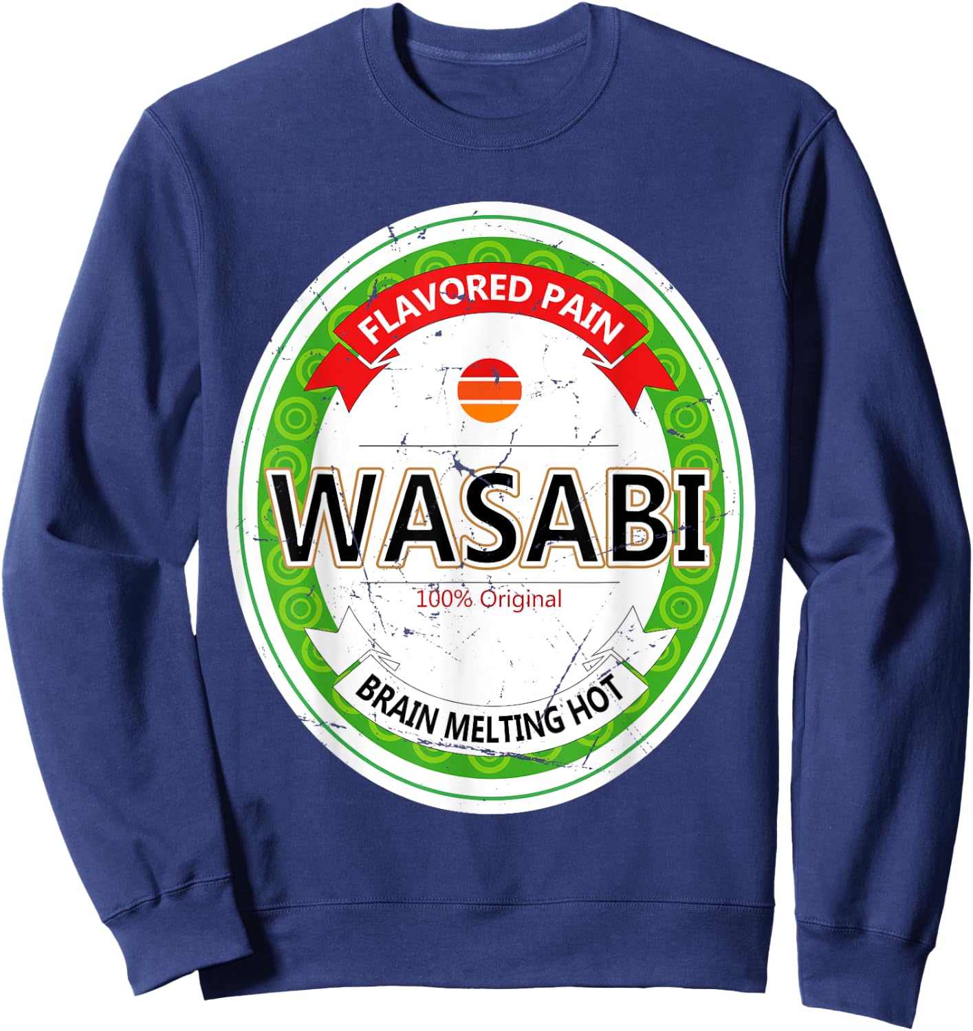 Wasabi Funny Japanese Sushi Condiment Halloween Costume Sweatshirt - Sweatshirt | Navy