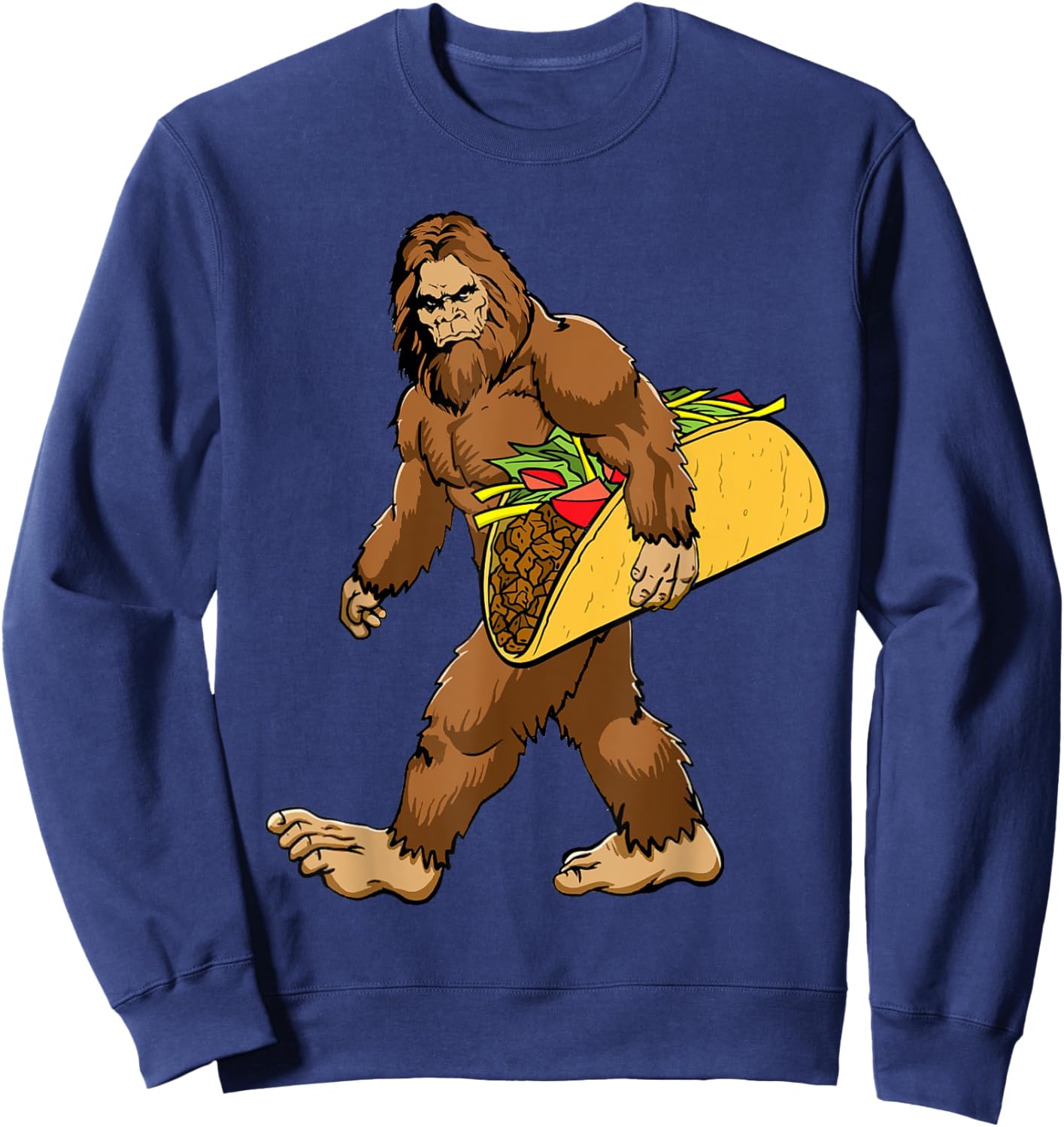 Bigfoot Taco Mexico Men Kids Sasquatch Believe Cinco De Mayo Sweatshirt - Sweatshirt | Navy