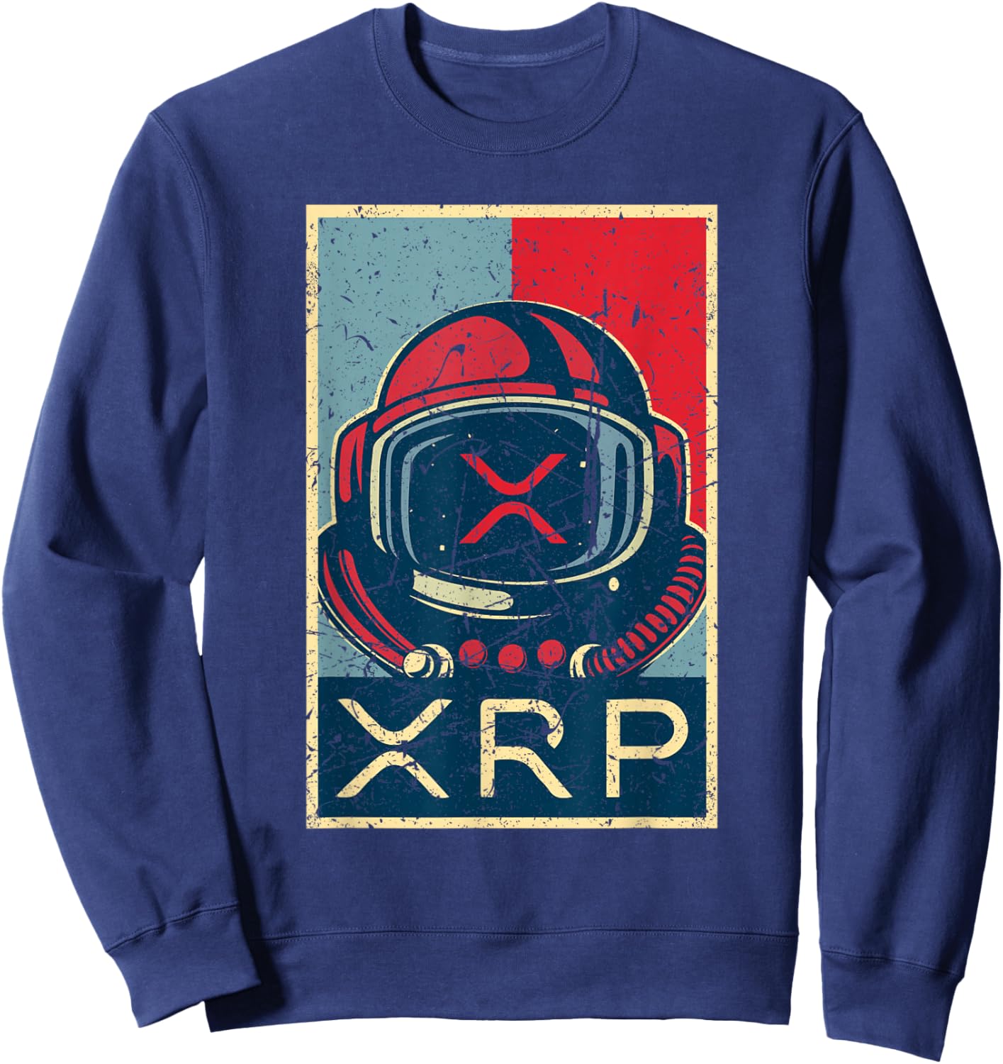 Retro Vintage XRP Ripple Clothing Astronaut Men Women Sweatshirt - Sweatshirt | Navy