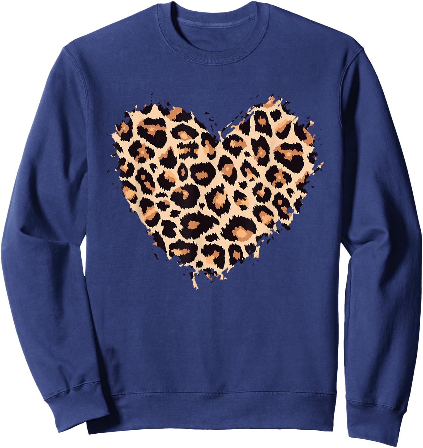 Cheetah Leopard Heart Girls Animal Print Small Sweatshirt - Sweatshirt | Navy