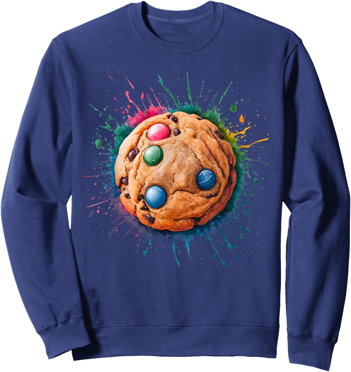 Baking Baker Men Woman Colorful Watercolor Cookie Sweatshirt - Sweatshirt | Navy