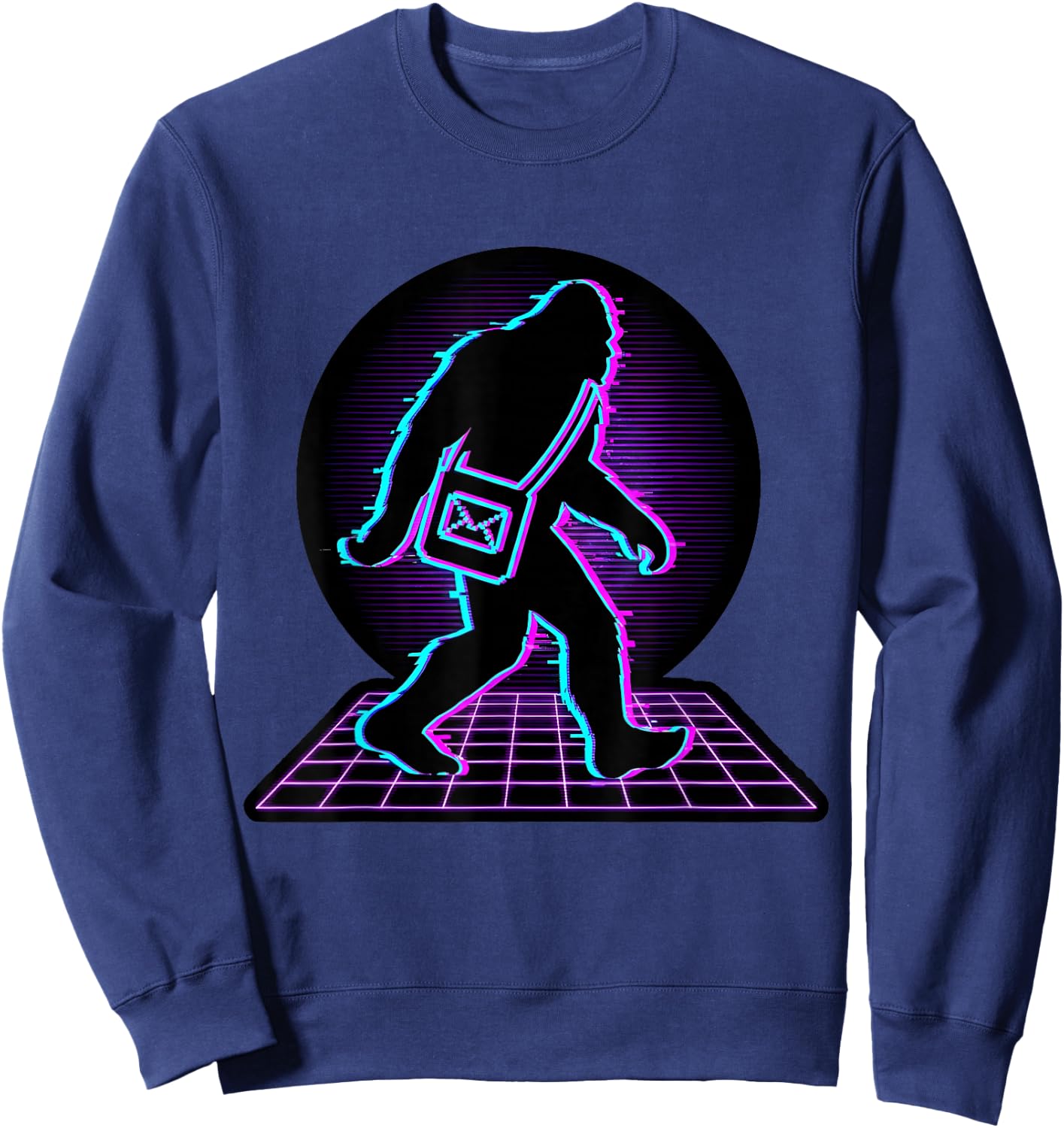 Bigfoot Postal Worker Retro Mail Carrier Sweatshirt - Sweatshirt | Navy