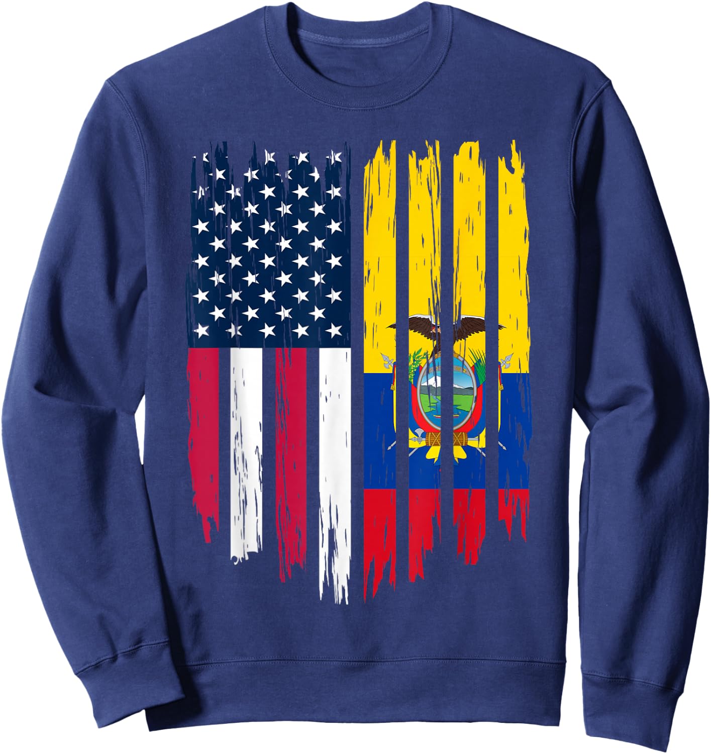 Foreigner Immigrant - USA United States Ecuador Flag Sweatshirt - Sweatshirt | Navy