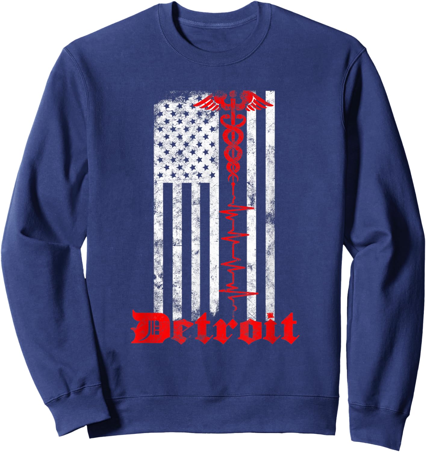 Detroit Medical Shirt Nurse Gift EMS First Responder Sweatshirt - Sweatshirt | Navy