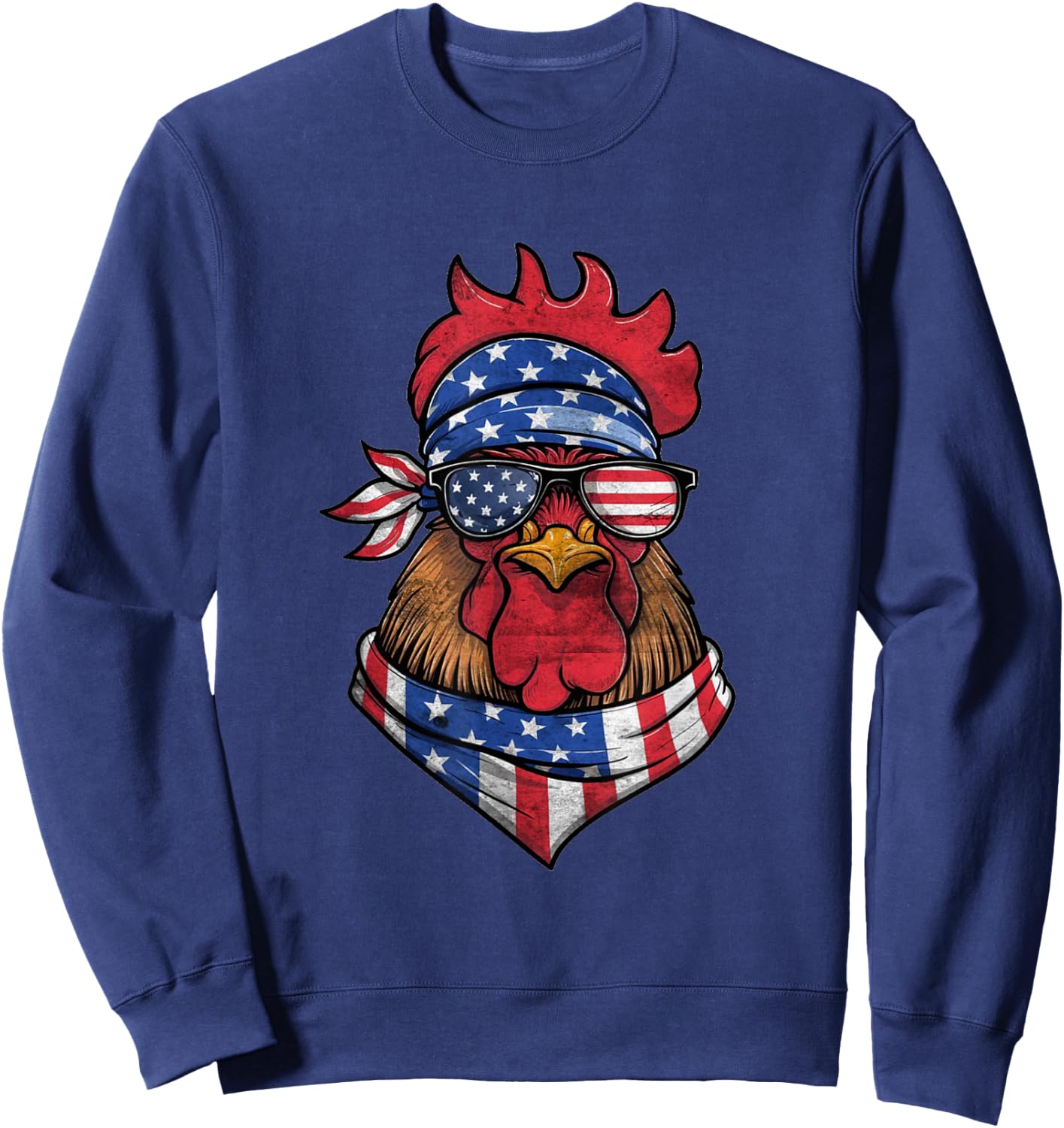 4th Of July Boys Kids Fourth Of July American Bald Eagle Sweatshirt - Sweatshirt | Navy