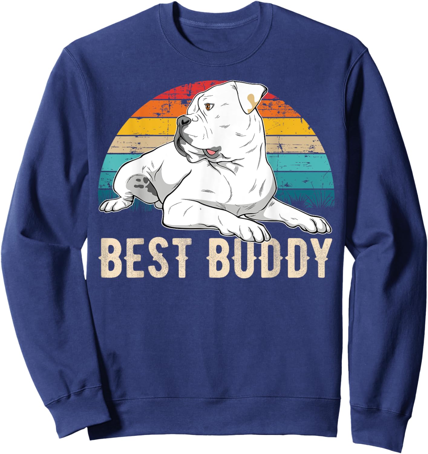 American Bulldog Old Southern White Bulldog Men Women Girls Kids Sweatshirt - Sweatshirt | Navy