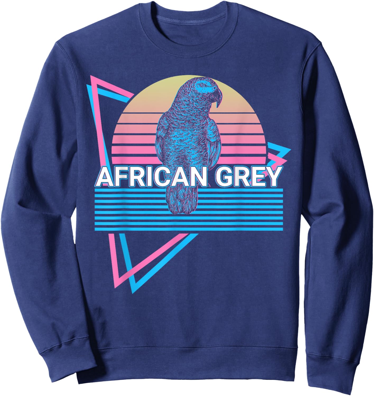 African Grey Parrot Retro Sweatshirt - Sweatshirt | Navy