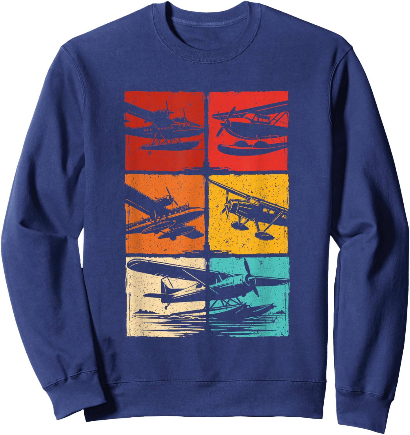Seaplane Colorful Grid Sweatshirt - Sweatshirt | Navy