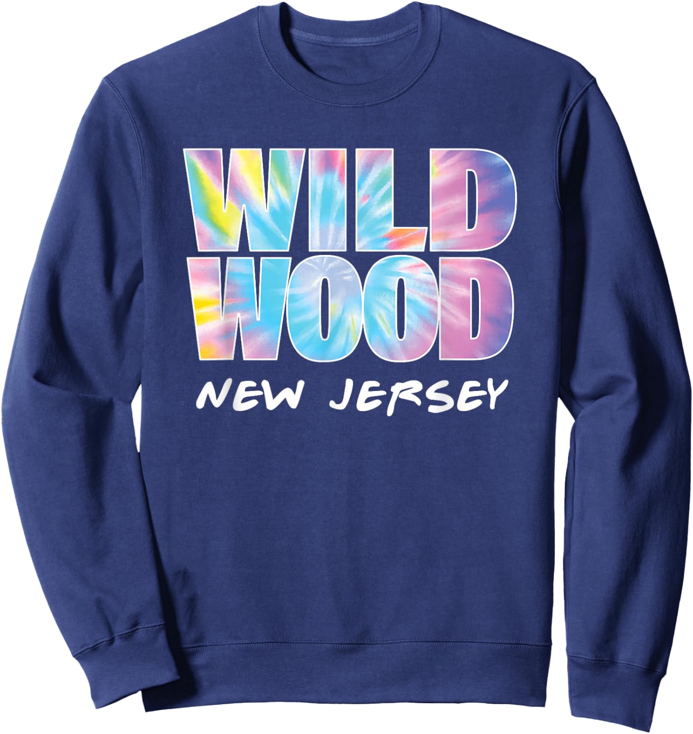 Tie Dye Wildwood New Jersey Souvenir for kids boys & girls Sweatshirt - Sweatshirt | Navy