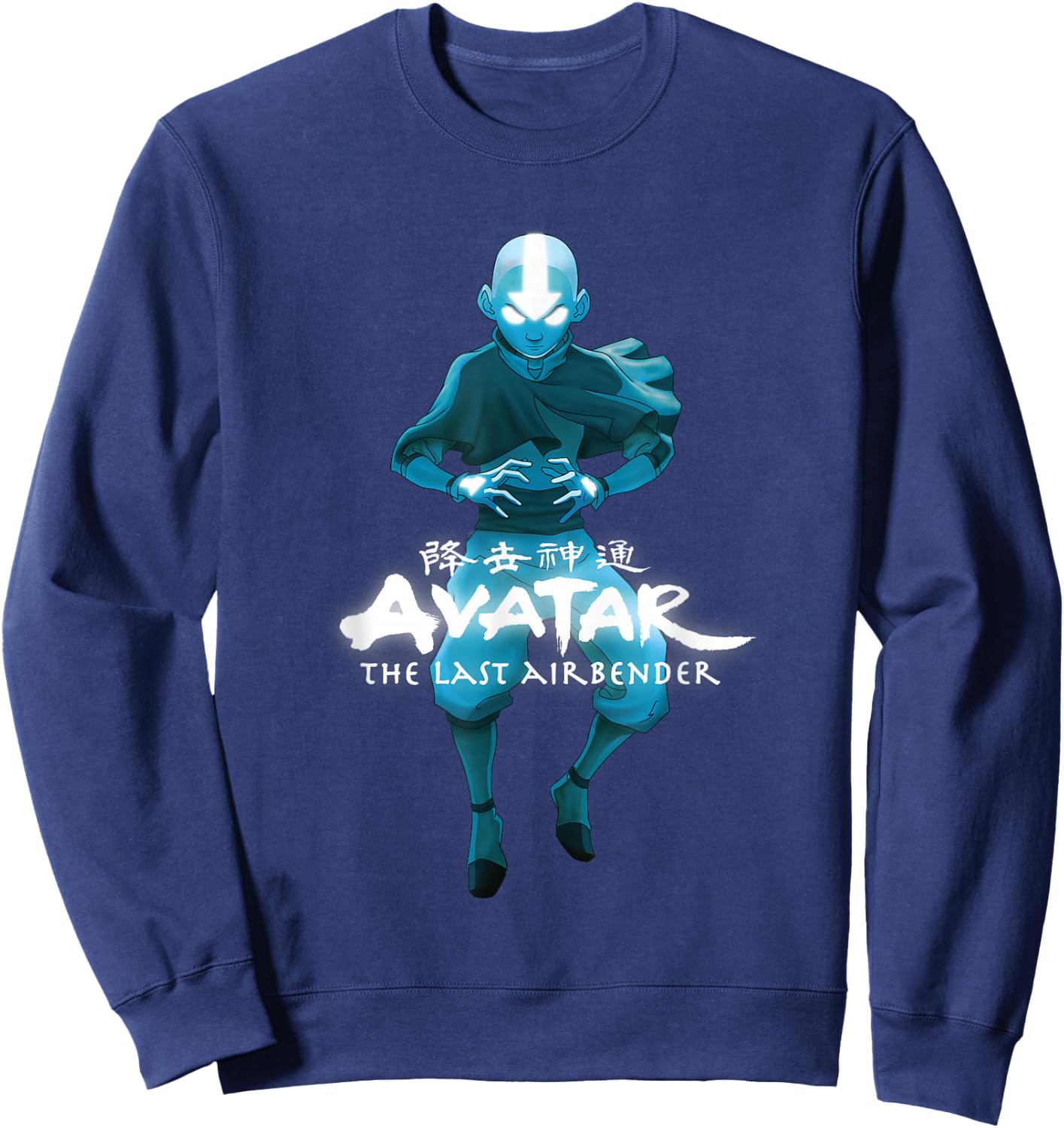 Blue Monochromatic Aang The Last Airbender Small Sweatshirt - Sweatshirt | Navy
