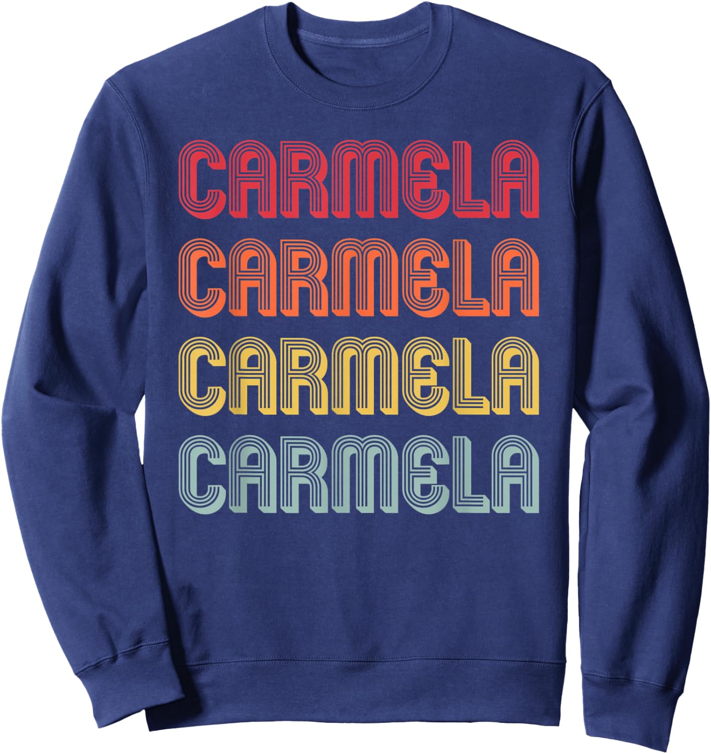 CARMELA Gift Name Personalized Retro Vintage 80/90s Birthday Sweatshirt - Sweatshirt | Navy